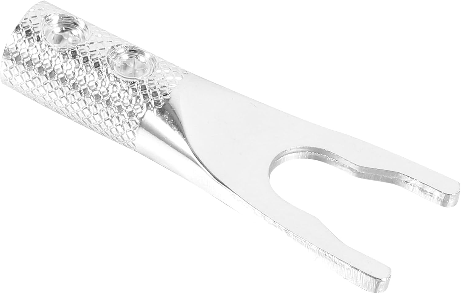 OFFIGAM Silver-Plated Speaker Cable Y Fork U-Shaped Audio Adapter Plug for Amplifiers Connector with Screw Locking Oxidation Resistant High Resolution for Home Audio and Professional Sound image number 1