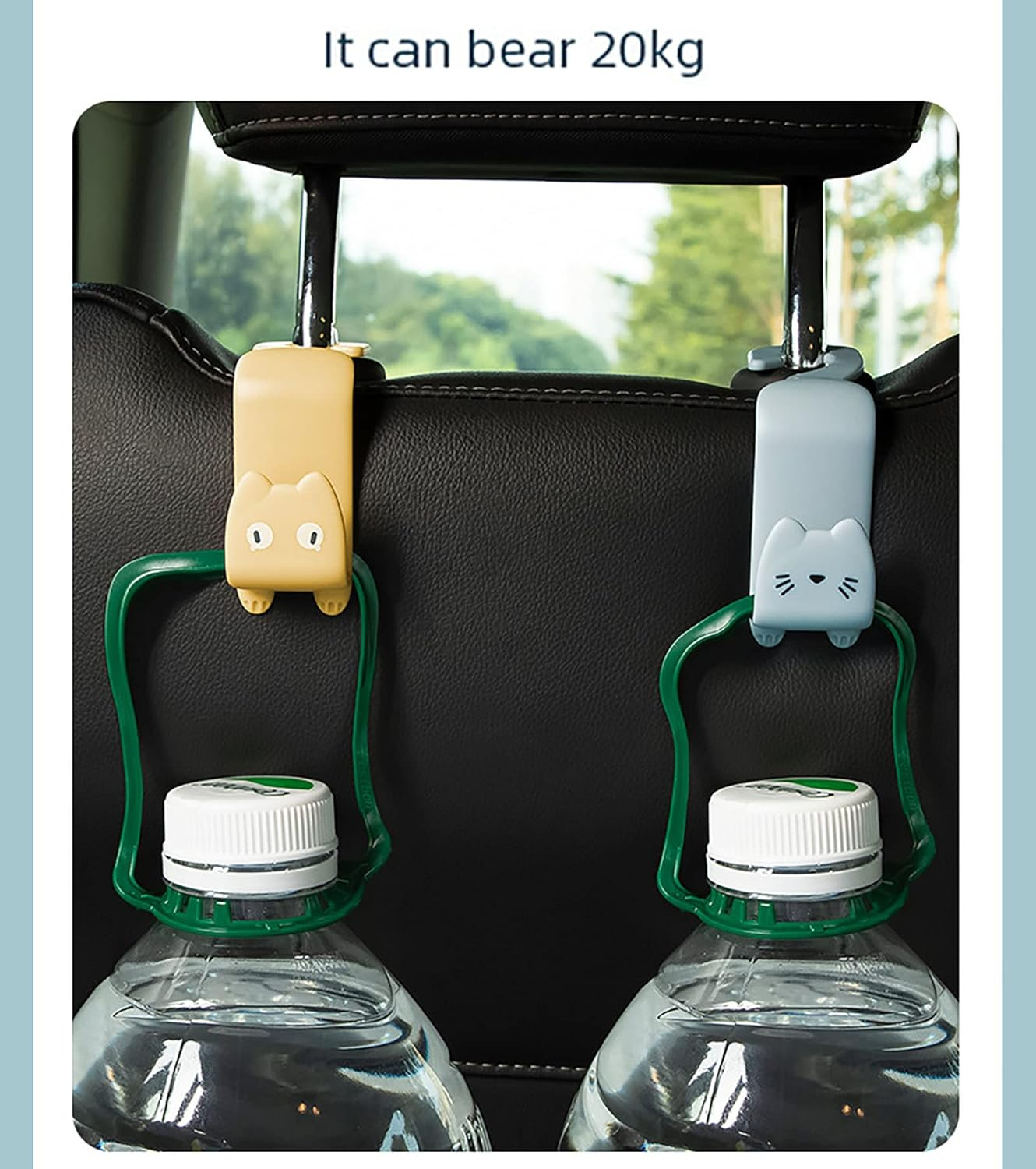 Car Seat Headrest Hooks, 4 Pack Universal Car Backseat Brackets, Bag Holder Hooks for Car, Automobile Seat Back Organizers, Vehicle Accessories Rear Seat Backseat Hanger for Purse Bags and Coats image number 1