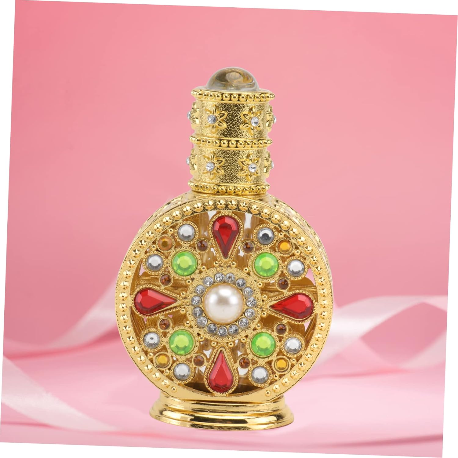 1Pc Elegant Perfume Bottle Aromatherapy Container Stylish Alloy Design for Travel for Women Decorative Bathroom Bedroom Accessory image number 4