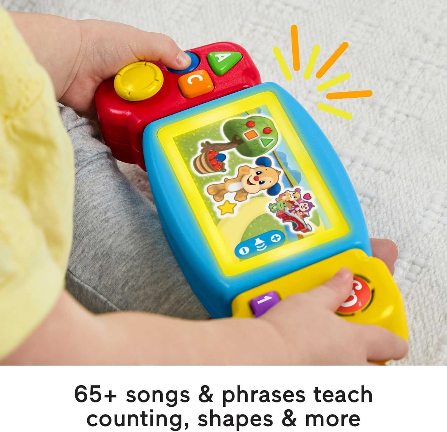 Fisher-Price Baby Learning Toy with Lights Music and Fine Motor Activities, Laugh & Learn Puppy&rsquo;S Activity Cube UK English Version​​ image number 5