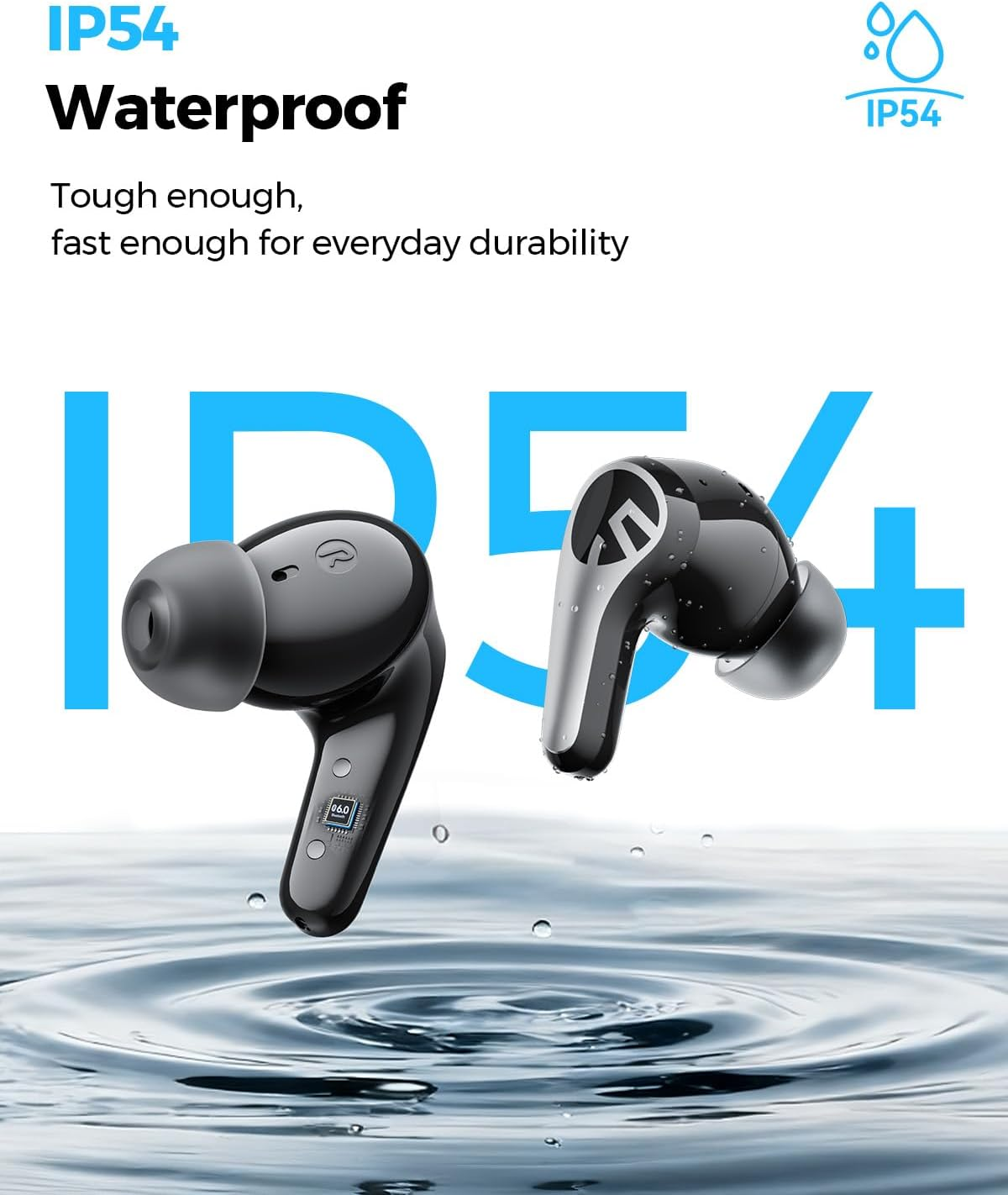 SOUNDPEATS C30 Adaptive Hybrid Active Noise Cancelling Wireless Earbuds, BT 6.0 Headphones with LDAC Hi-Res Audio, 6-Mic Windproof ENC Earphones for Clear Call, 52H, IP54, APP Control, Comfort Fit