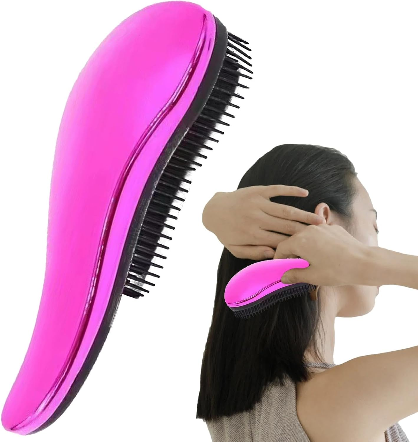 Maciun Detangling Brush for Curly Hair | Portable Hairbrush with Long Handle - Untangle Brush, Travel Hair Detangler, Scalp Massage for Adults Kids Natural Curly Straight Hair image number 1