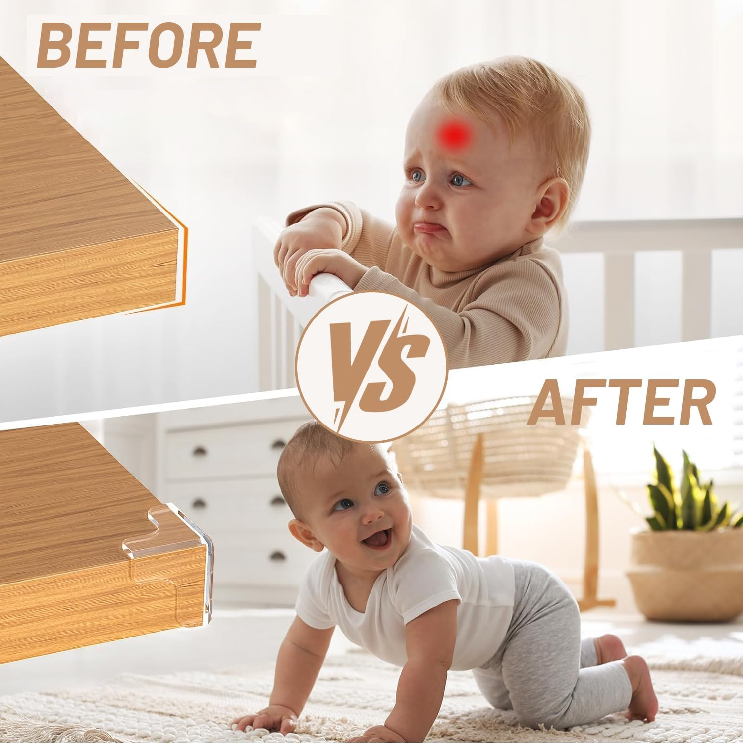 Topbine 30 Pack Furniture Table Corner Protectors,Corner Protector Guards for Furniture against Sharp Corners,Soft and Transparent Corner Bumpers to Proof Corners and Edges(15L + 15T) image number 1