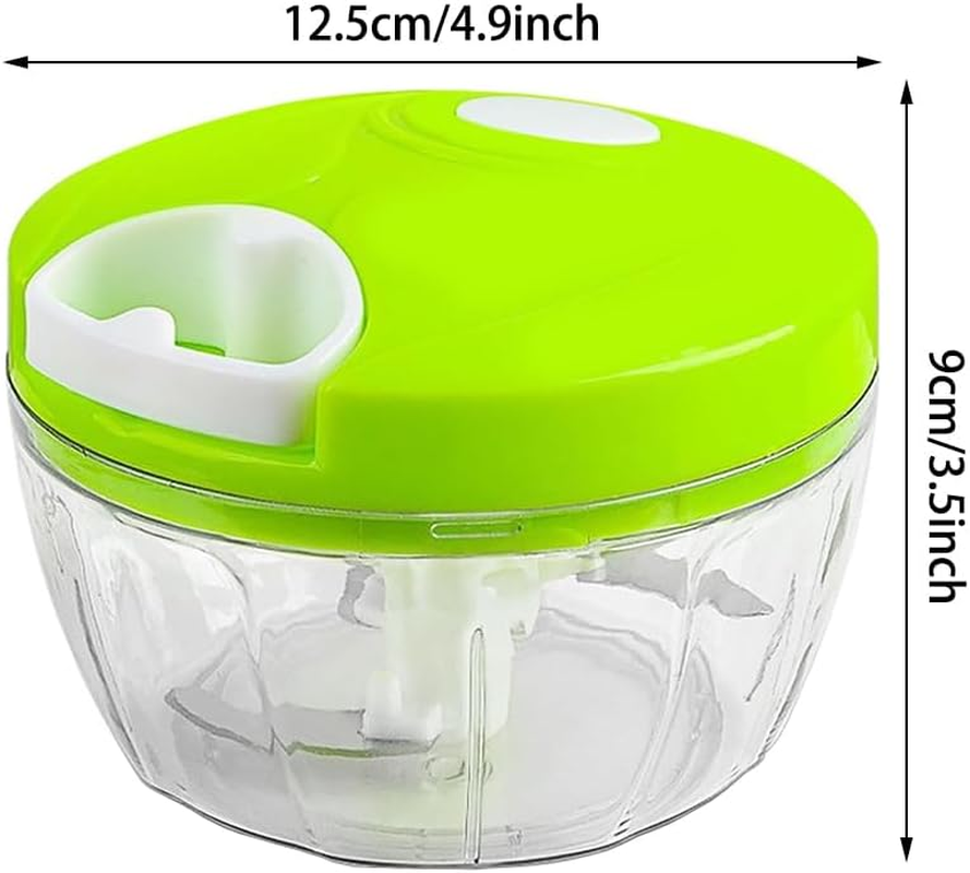 QOOWFEANIG Manual Food Processor, 3.5 Cup Bowl, Portable Hand Pull String Garlic Mincer Onion Cutter, Compact Stainless Steel Chopper for Veggies (Green) image number 6