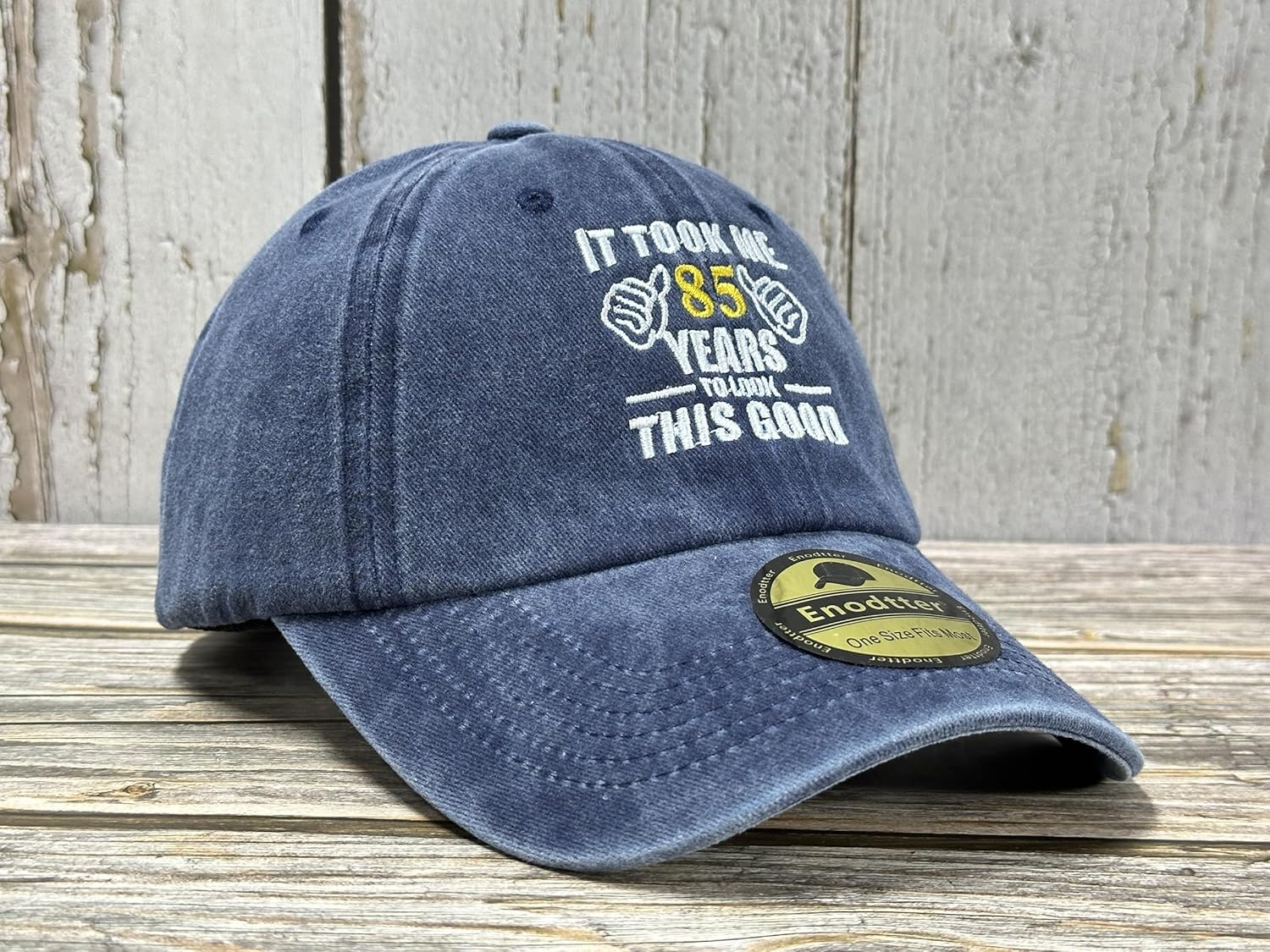 Enodtter 85Th Birthday Gifts for Men Women, It Took Me 85 Years to Look This Good Hat, Navy Blue Embroidered Baseball Cap Dad Hats image number 4