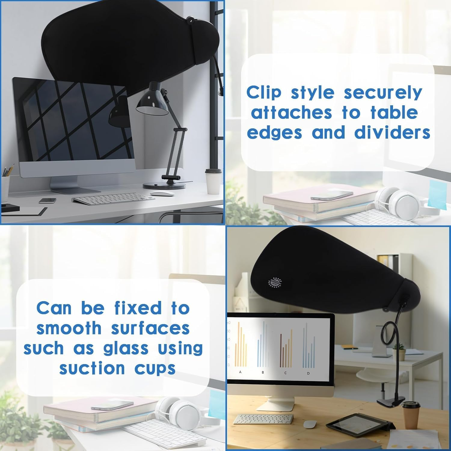 Uandhome Adjustable Office Cubicle and Desk Shade,Flexible Desk Light Blocker for Privacy, Glare Reduction, and Comfort,Essential Office Desk Accessories image number 3