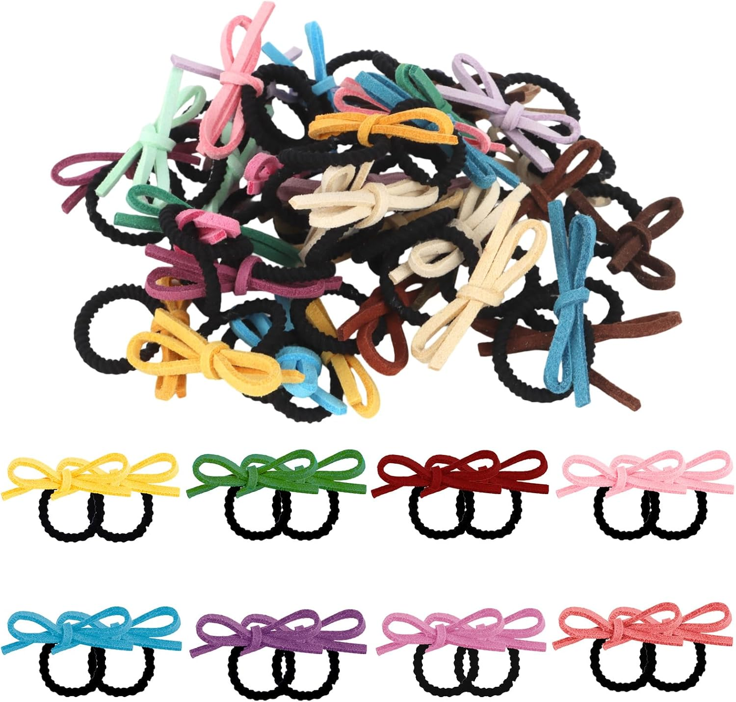 Bumlofa 40 Small Bands with Bows Hair Bows Girls image number 5