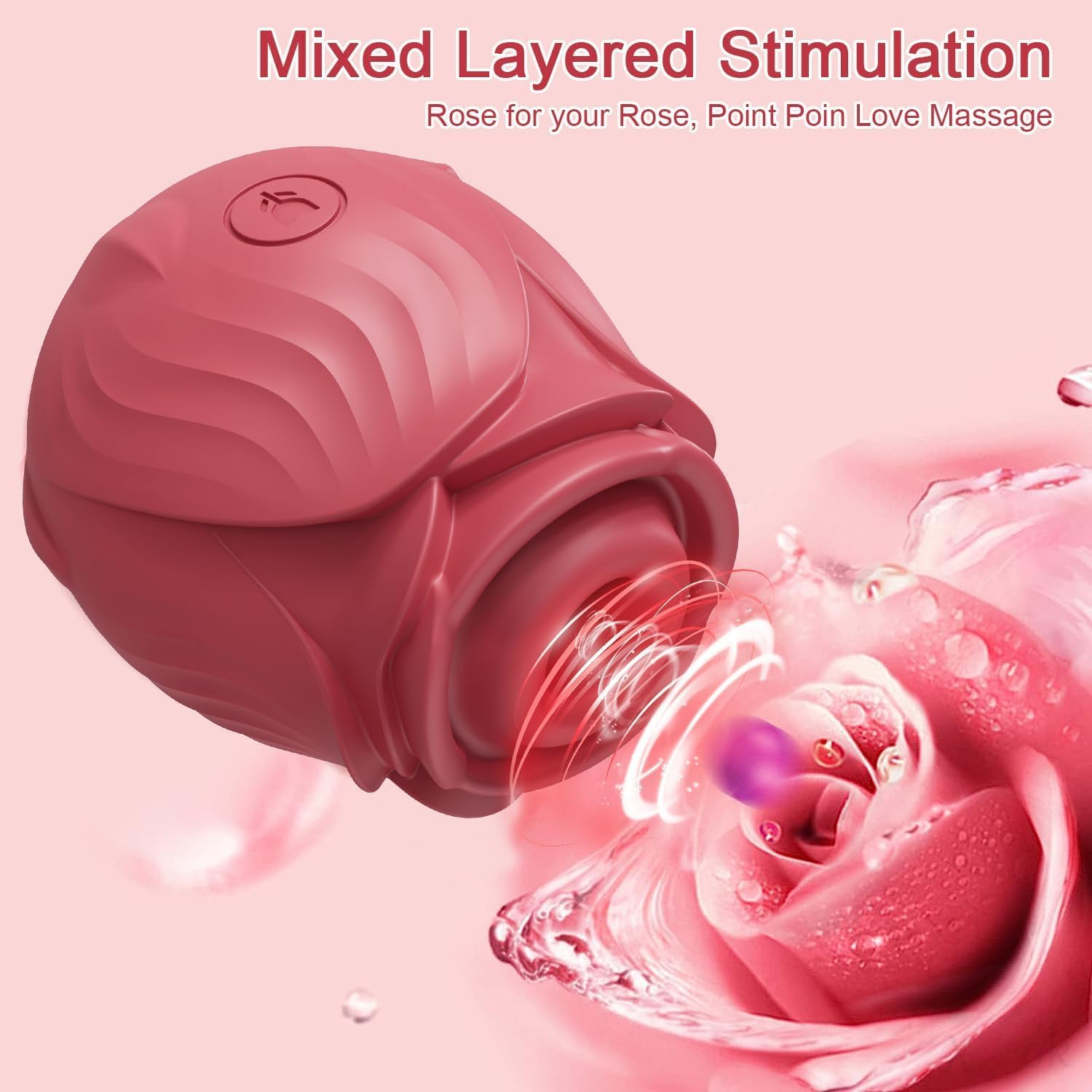 CTFIVING Sex Toys Rose Dildo Vibrator - Upgraded Adult Toys with 10 Sucking & Vibrating Modes for Women Clitoral Nipple, Rose Sucker Sex Toy Clitoral G Spot Vibrators for Woman Couples Adult Sex Games image number 4
