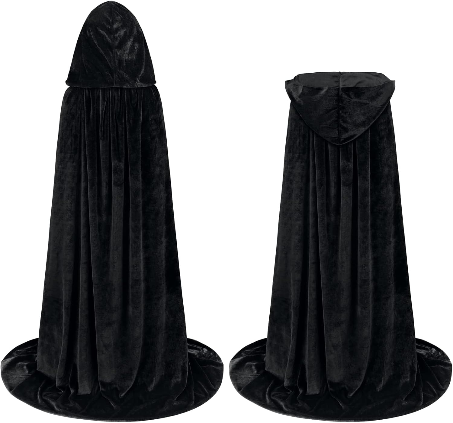 Hooded Cloak Velvet Cape with Hood Halloween Capes Women Witch Costume Vampire Cloak Wizard Robe Men Cosplay Costume