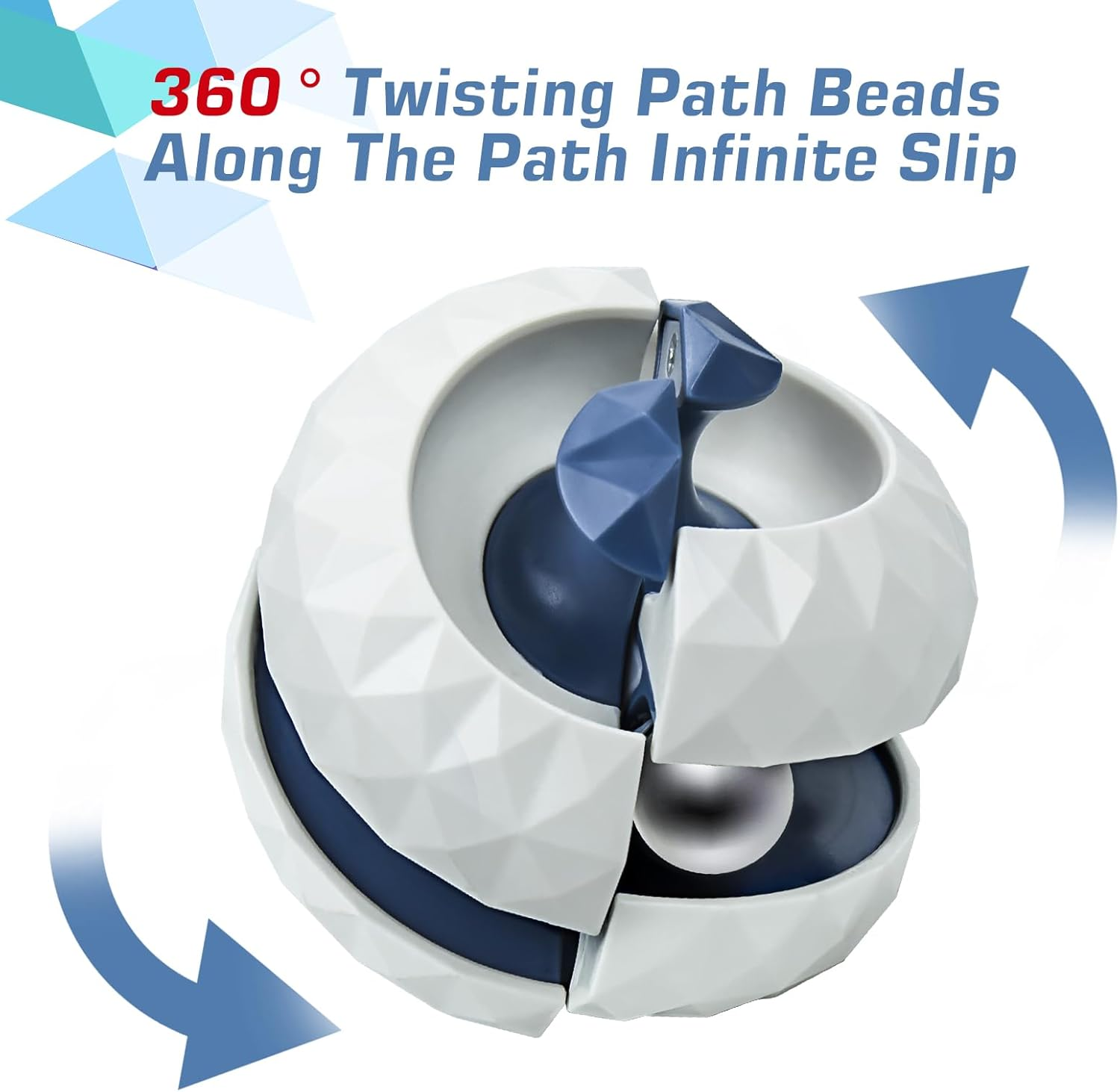 Orbit Ball Toy, 4 Pack Fidget Cube Puzzle Ball Spinning Toy, Track Infinite Flip Change Puzzle Games Novelty Creative Stress Relieve Toys for Kids Children Adults (4, Blue/Green/Red/White) image number 2