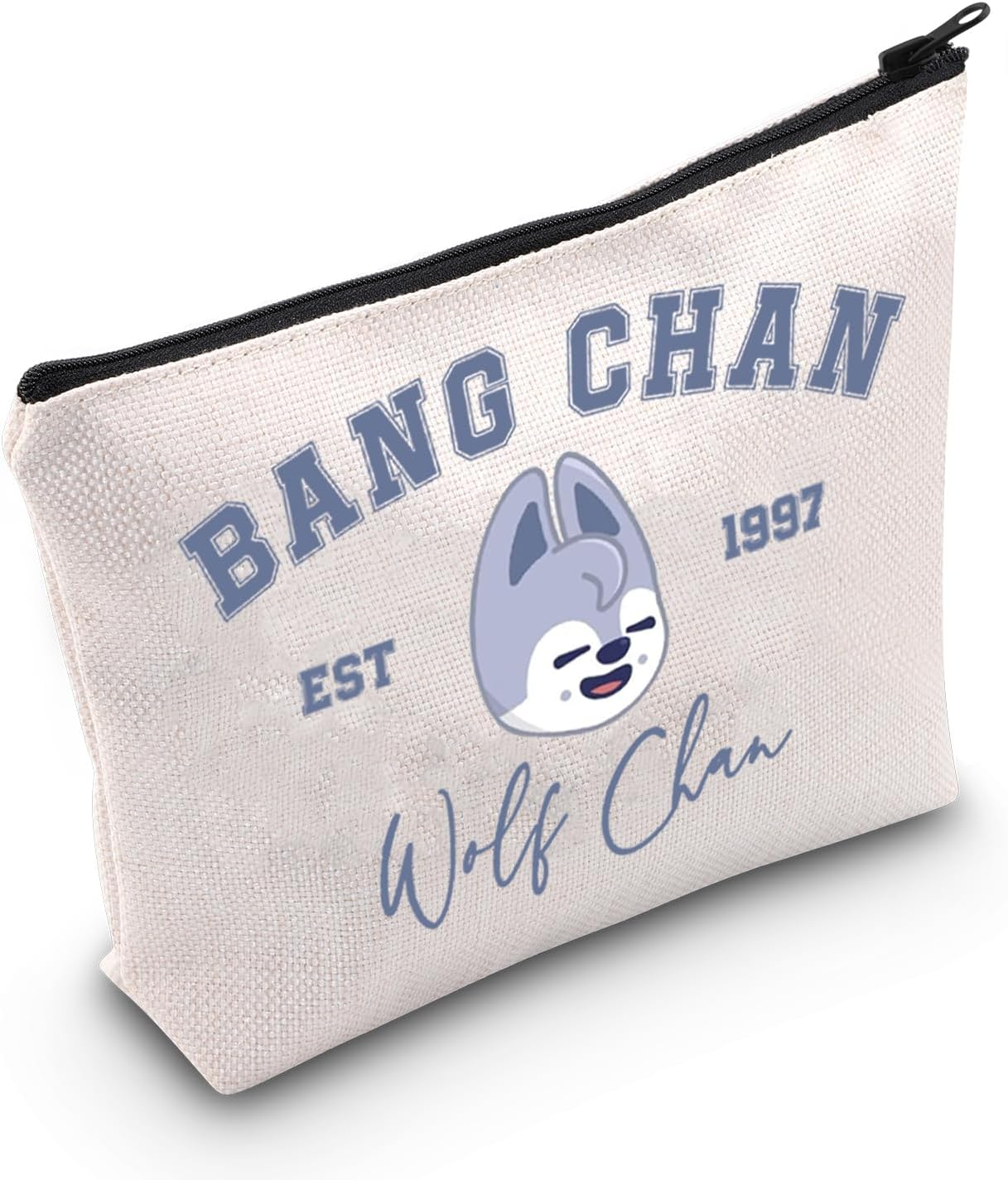 Korean Pop Gift K-Pop Group Merch Kpop Boys Group Est 1997 Wolf Chan Makeup Bag K-Pop Music Lover Gift, Wolf Chan Bag Eu, Cosmetic Bag with Printing