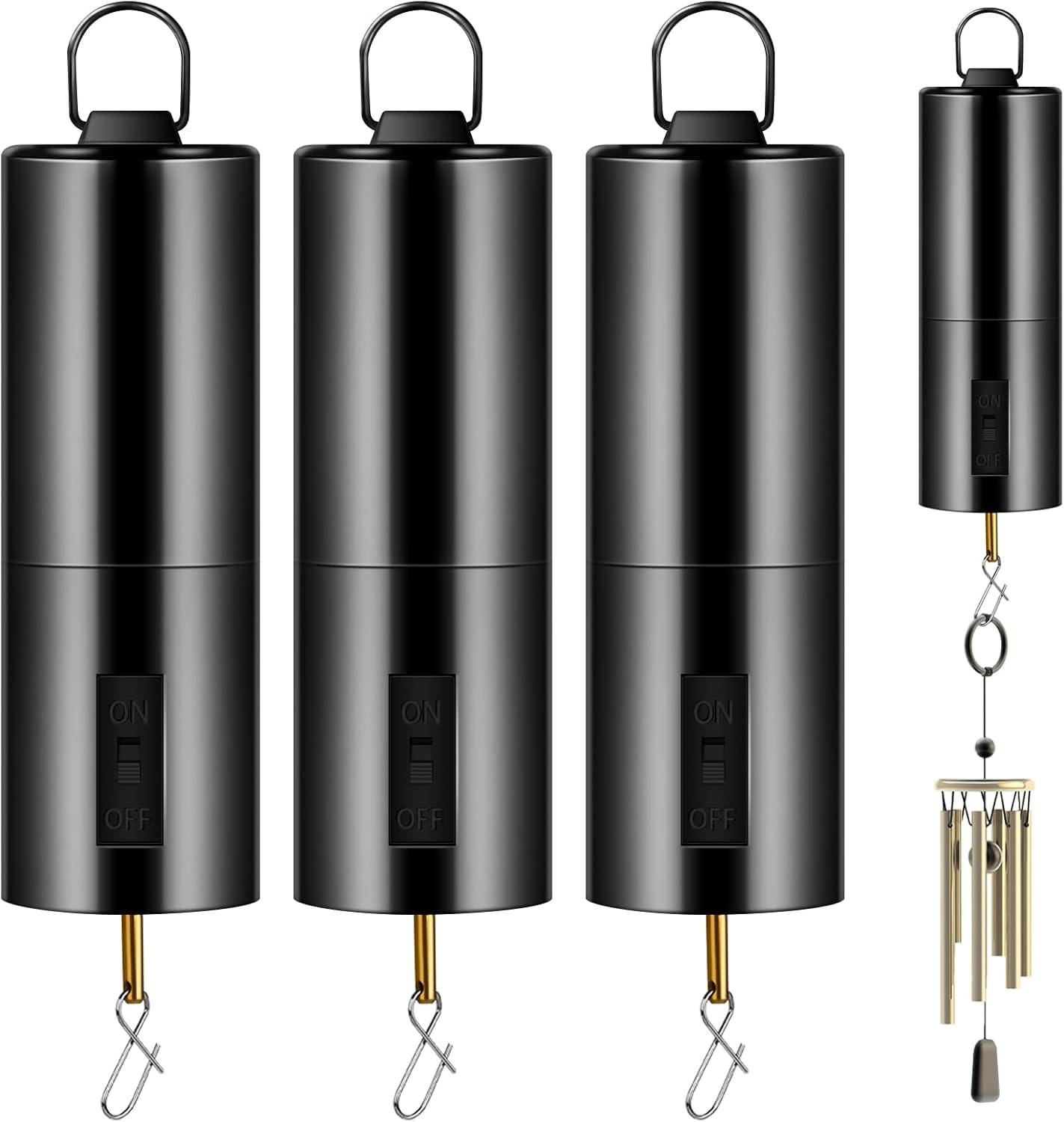 3 Pieces Hanging Black Rotating Motor Wind Spinner Mobile Battery Operated Motor Multi-Purposes Rotatable Hook for Garden Decoration Accessory Supplies image number 5