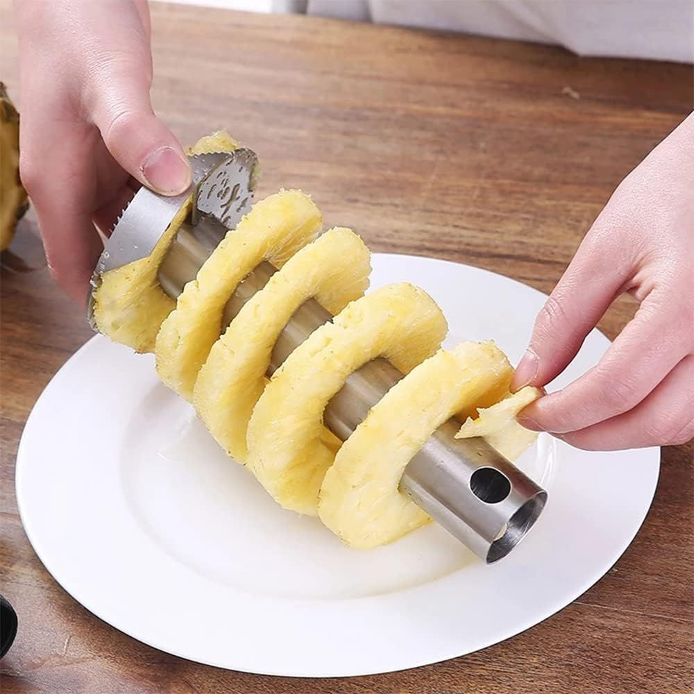 2X New Stainless Steel Easy Kitchen Tool Fruit Pineapple Corer Slicer Cutter Peeler image number 6