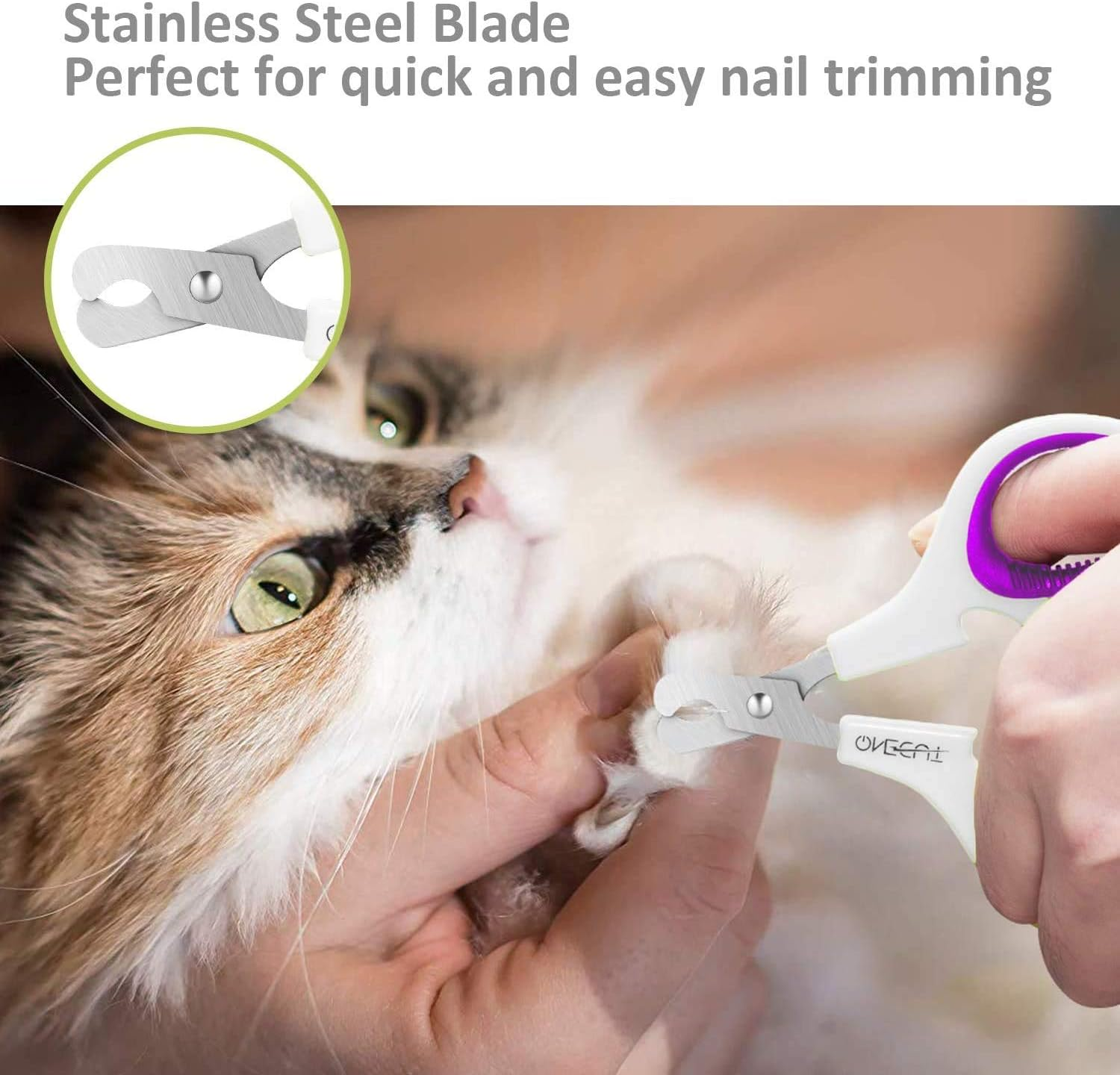 Onecut Cat Nail Scissors - Nail Scissors for Dogs, Professional Pets Nail Clippers with Non-Slip Handles Are Perfect for Rabbits, Dogs and Cats image number 5