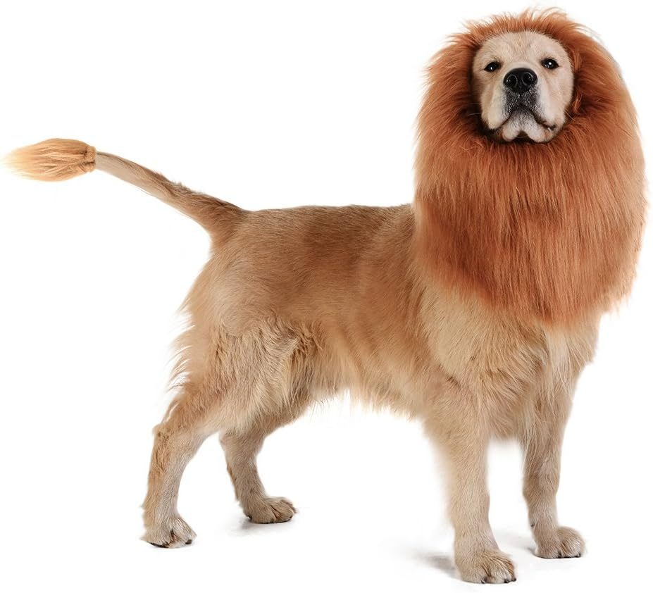 TOMSENN Realistic & Funny Lion Mane for Dogs - Complementary Lion Mane for Dog Costumes for Medium to Large Sized Dogs image number 3