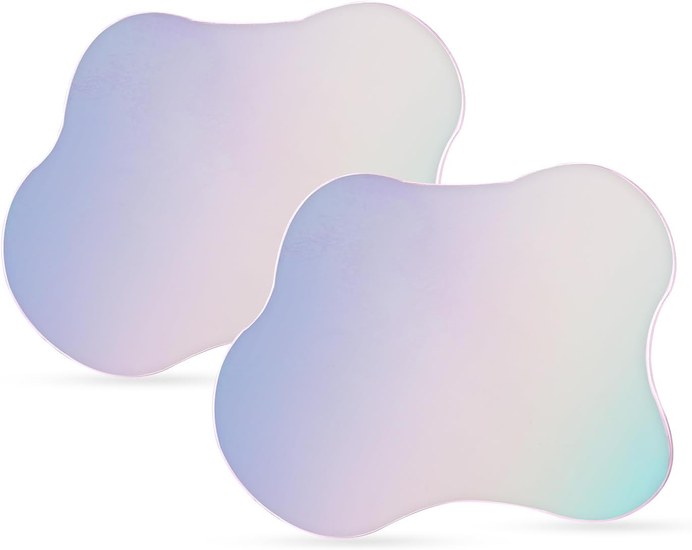 2Pcs Acrylic Irregular Coasters, Clear Colorful Cup Coaster for Drinks Creative Cloud Shape Decorative Plate for Tabletop Desk Dining Coffee Table Kitchen Bar Home Decor image number 2