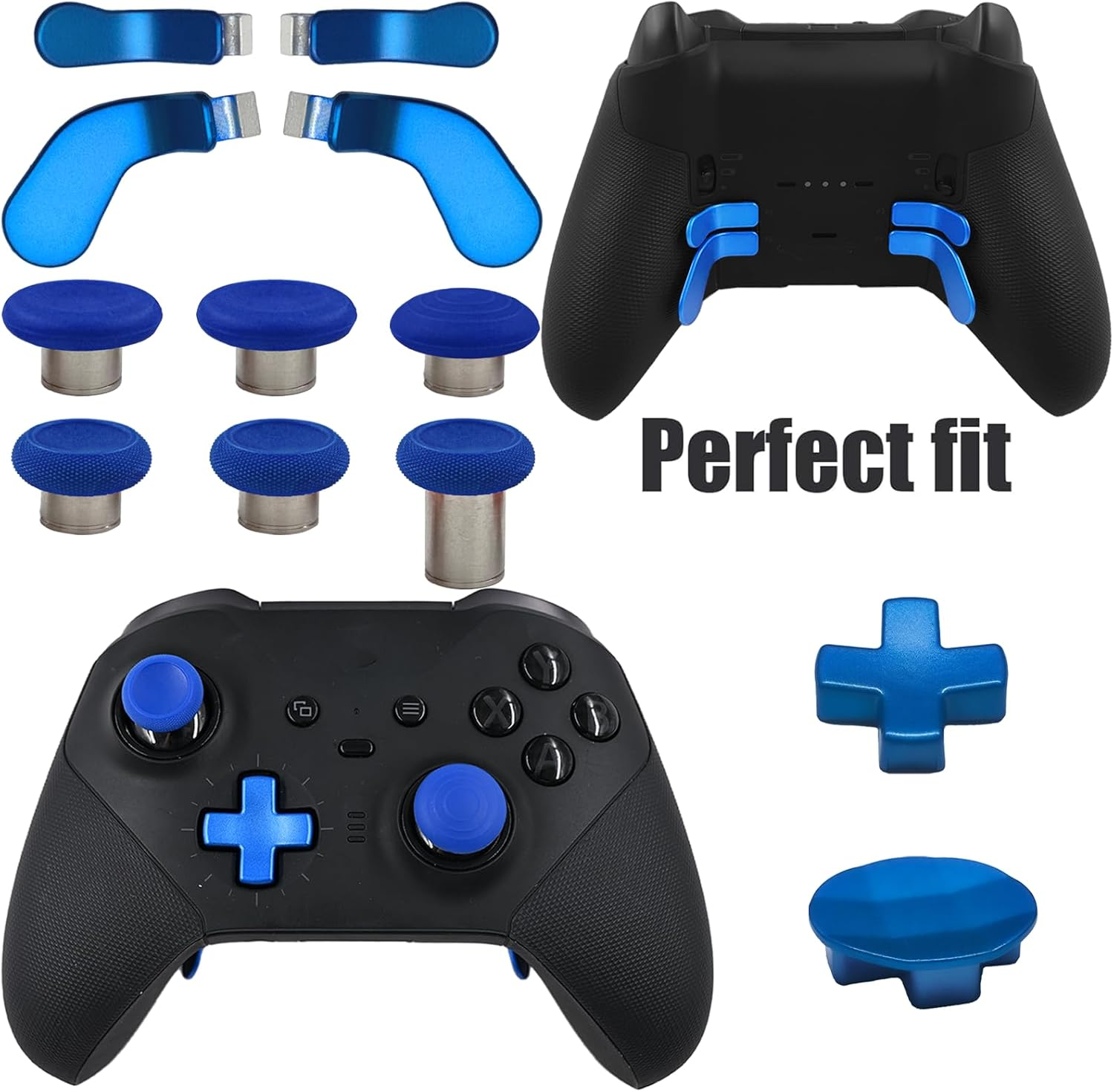 Lixiongbao 13 Pack Thumbsticks for Xbox Elite Series 2 Controller, Controller Accessories with Blue Plastic Paddles, D-Pads & Joysticks, Compatible with Xbox Elite Series 2 Controller image number 4