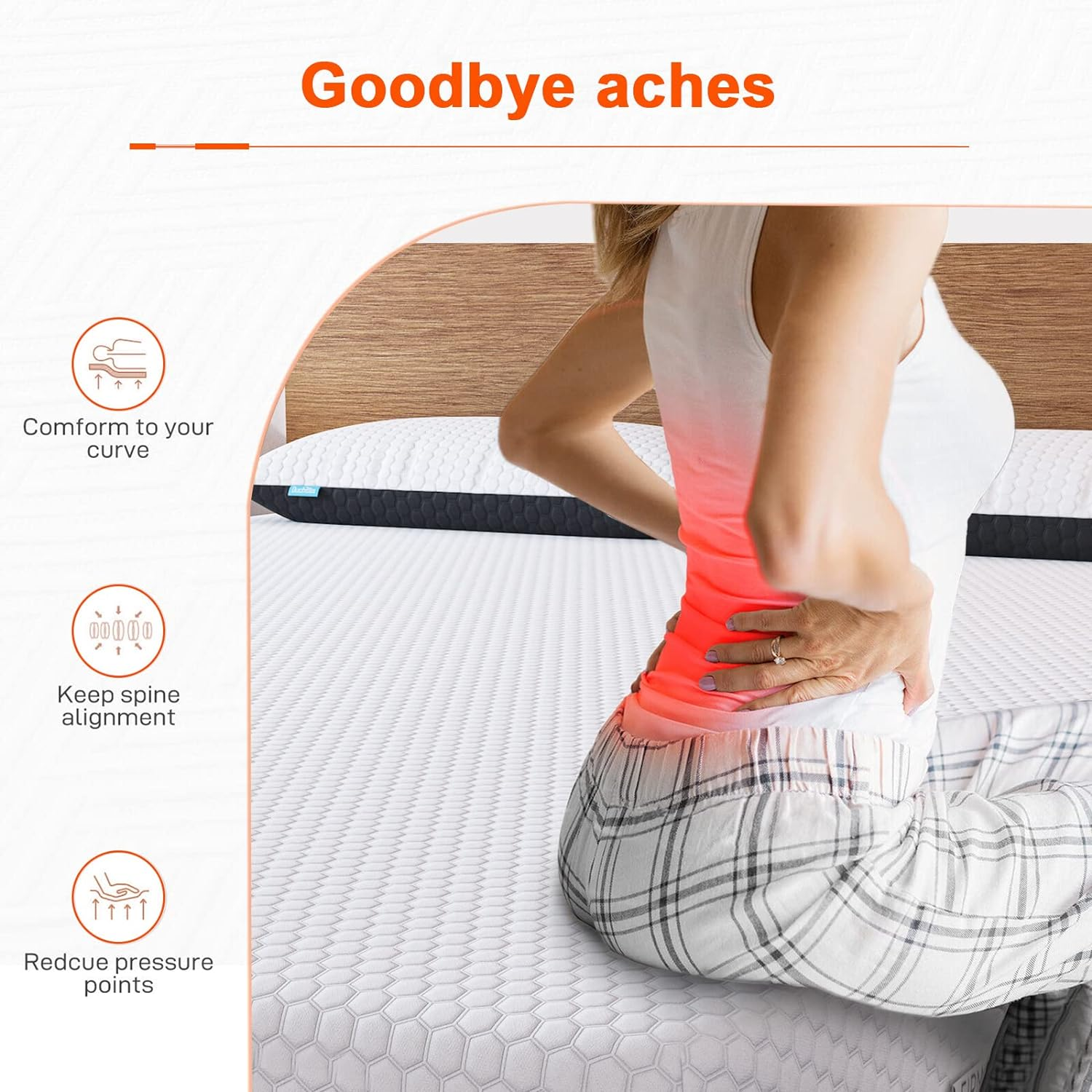 Duchess Single Gel Memory Foam Mattress Natural Cooling Technology Thermal Gel Three-Layer Soft and Firm Two Sided Flippable Firm & Medium Soft Comfort Bonus 1 Pillow image number 5