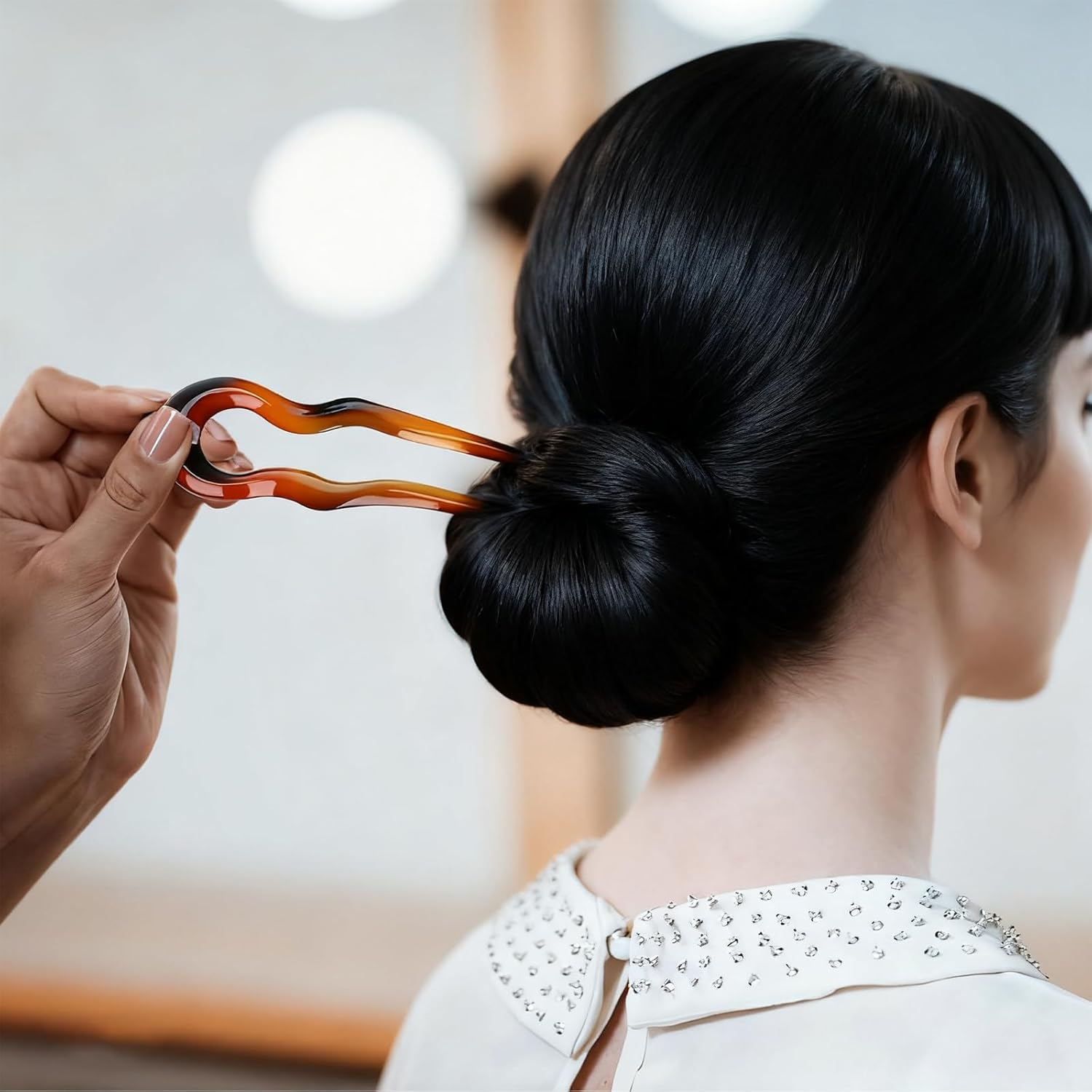 ONBPIY French Hair Pin 3 Pcs U Shaped Hair Pins for Women Updos Buns Hair Clip Hairstyle Accessories for Thin Thick Hair image number 5