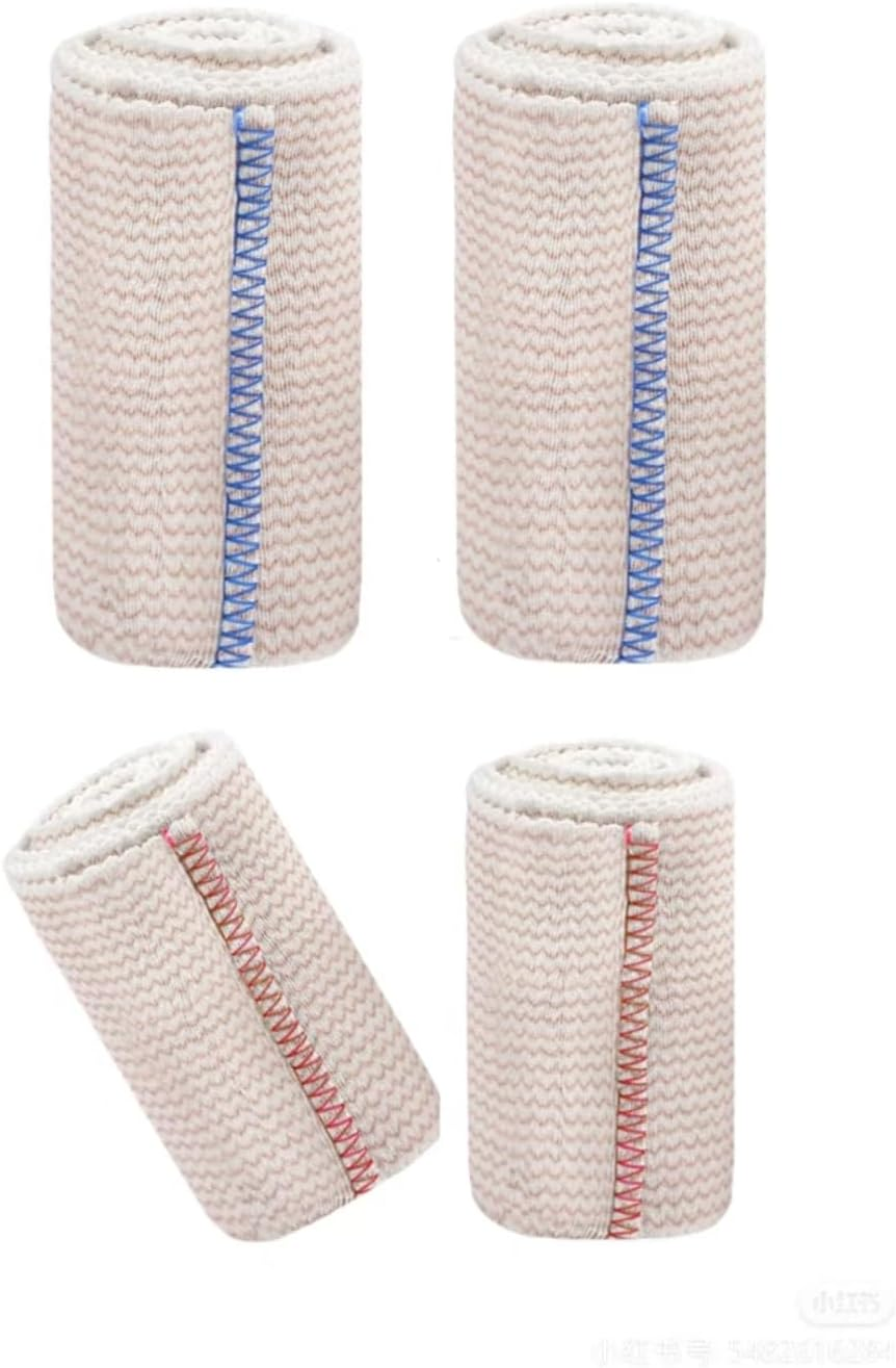 Compression Wrap Bandage with Self-Closure, 4Pcs Elastic Compression Wraps with Closure, Latex-Free Self-Closure Wrap Bandage for Ankle Wrist Knee Foot image number 4