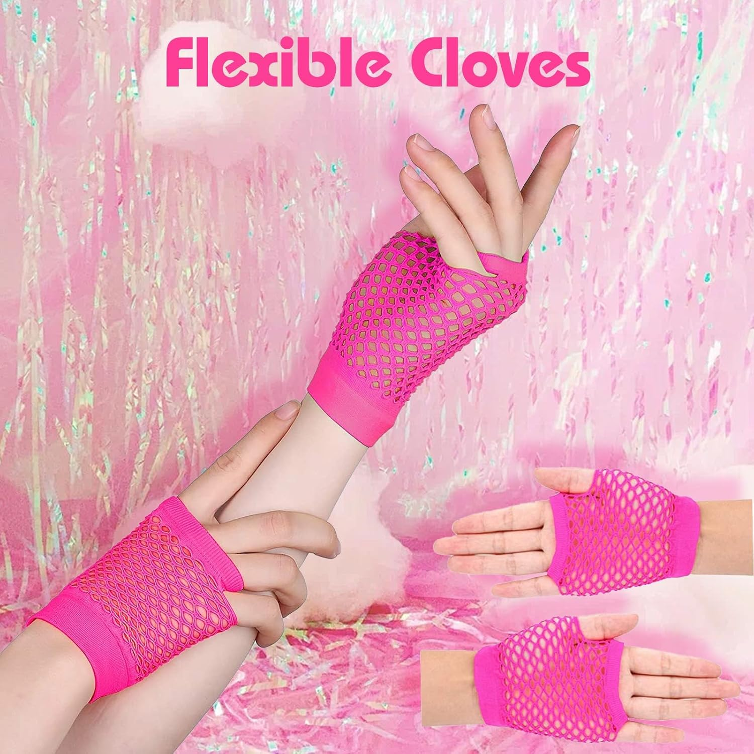 80S Accessories for Women, 1980S Neon Fancy Dress Costume for Girls, Women Sexy Casual Top for 1980S Retro Theme Party image number 5