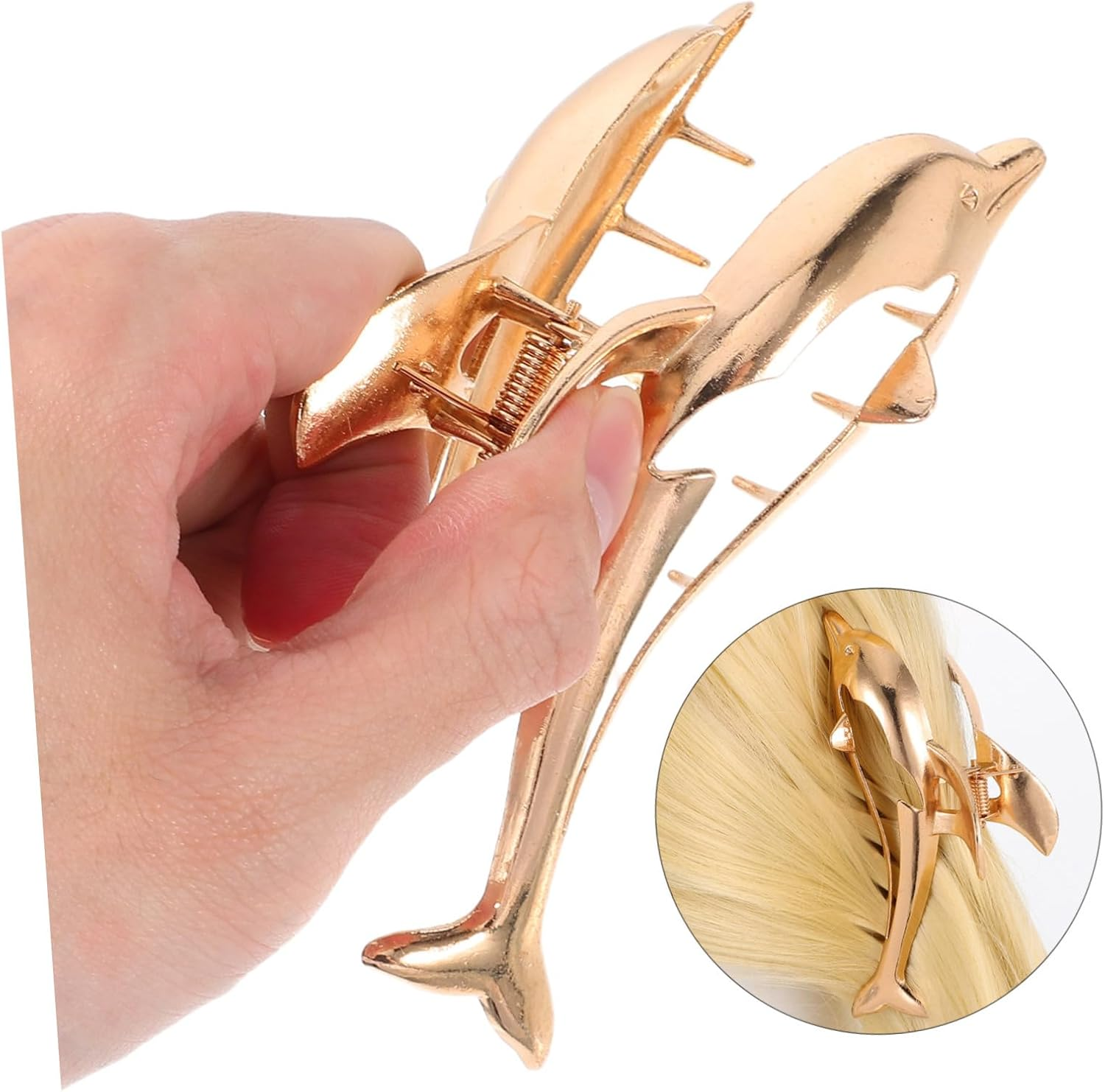 Outanaya 2Pcs Dolphin Hair Clips Stylish Large Hair Clamp for for Parties Weddings and Everyday Use Matte Finish