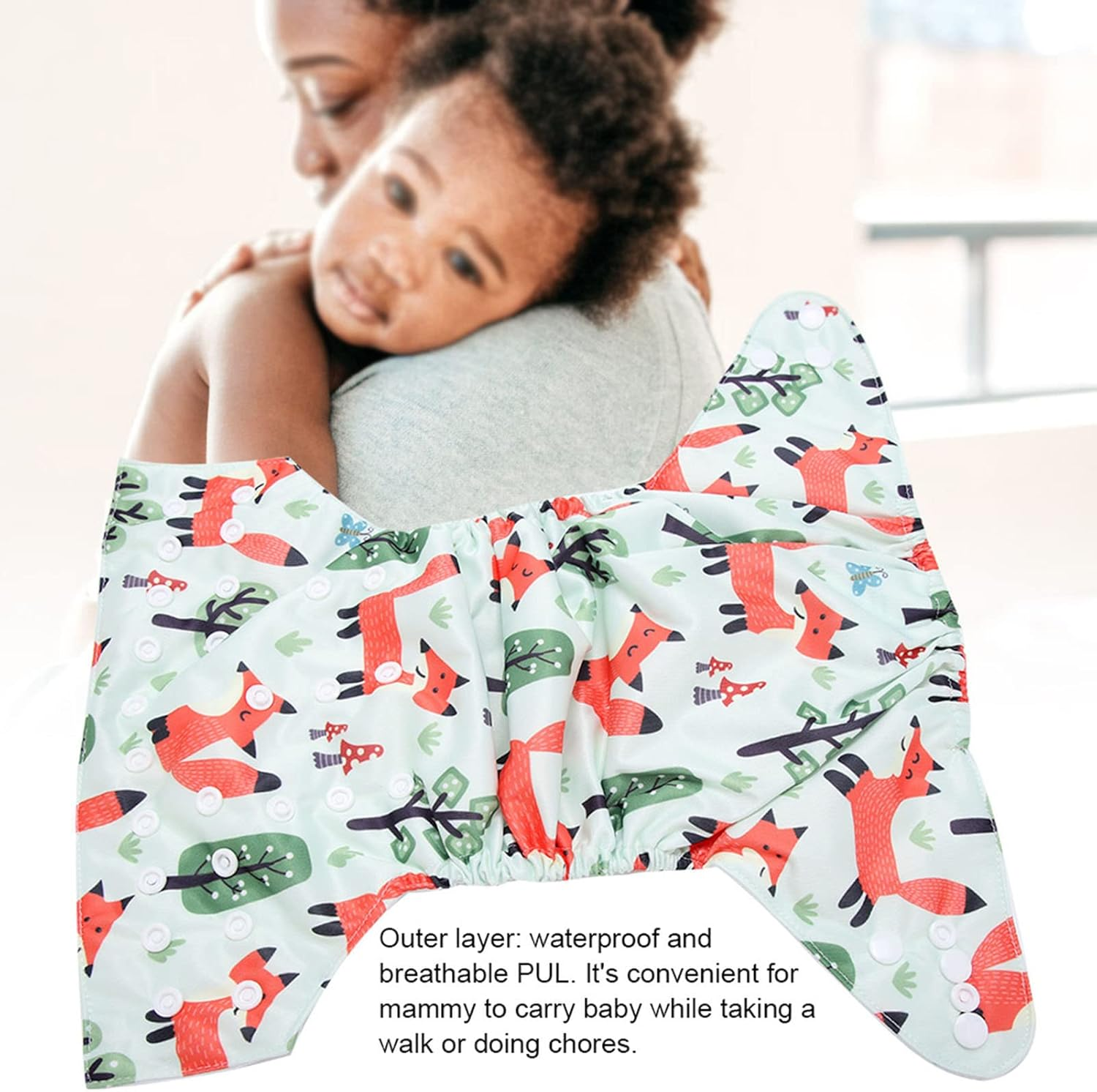 Reusable Swim Diaper, for Babies Adjustable One Size Fits All with PUL Soft Absorbent Cloth Hip Snaps for Secure (BL002)