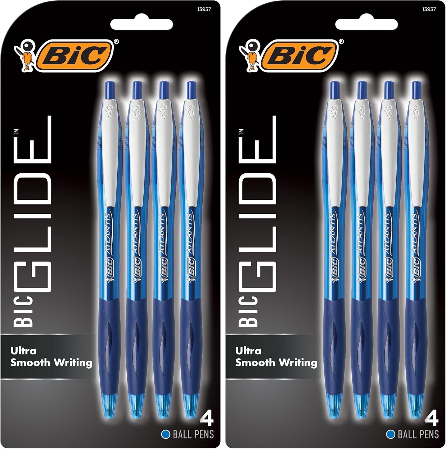 BIC Atlantis Original Retractable Ballpoint Pen Medium Point (1.0 Mm) - Blue, Pack of 4 Pens