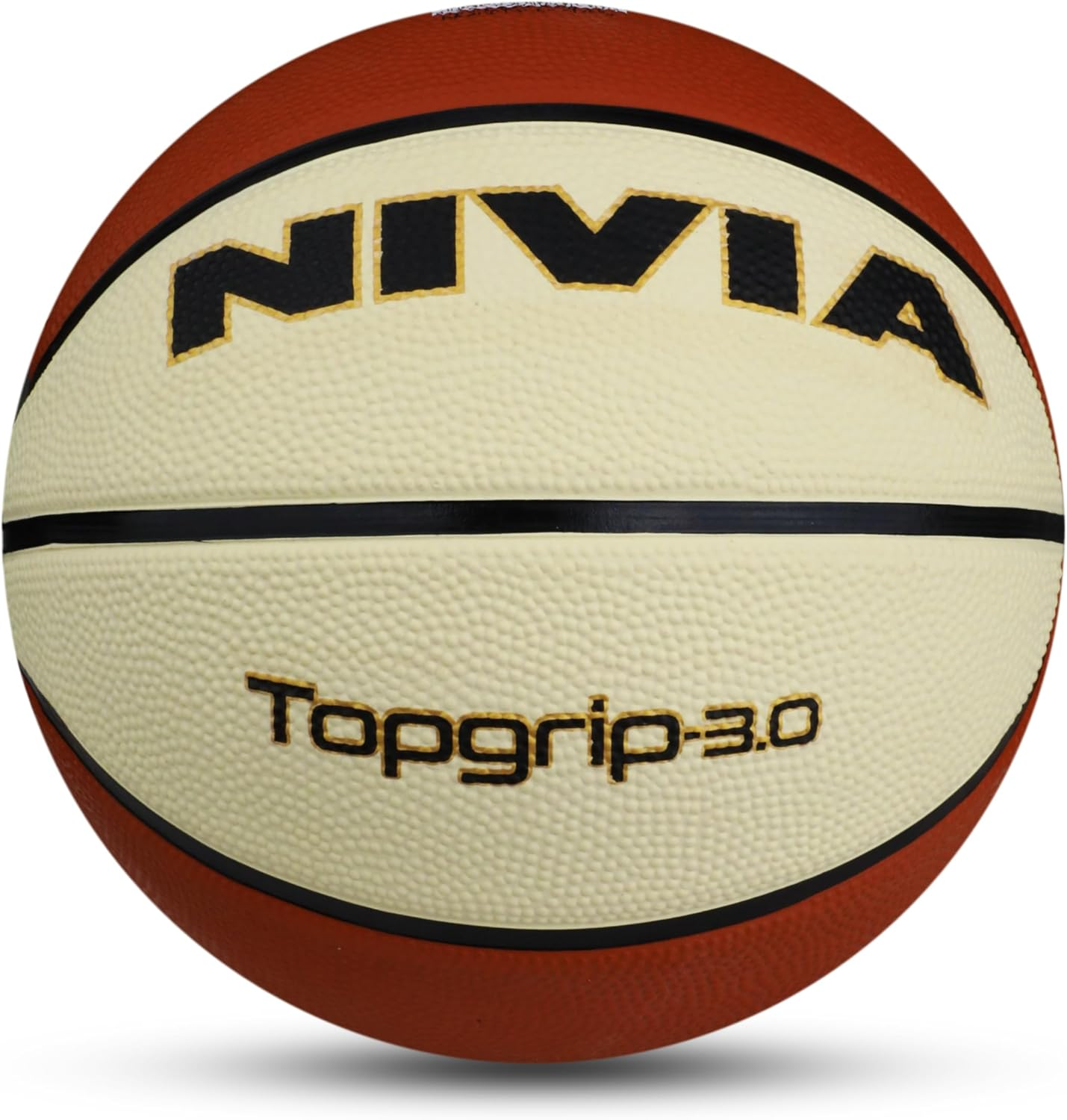 Nivia Top Grip Basketball | Color: Brown | Size: 5 | Rubberized Moulded | for Adults | Panels 8 | Machine Stitched | Suitable for Hard Surface, Wooden Flooring, Indoor Synthetic Surface image number 3