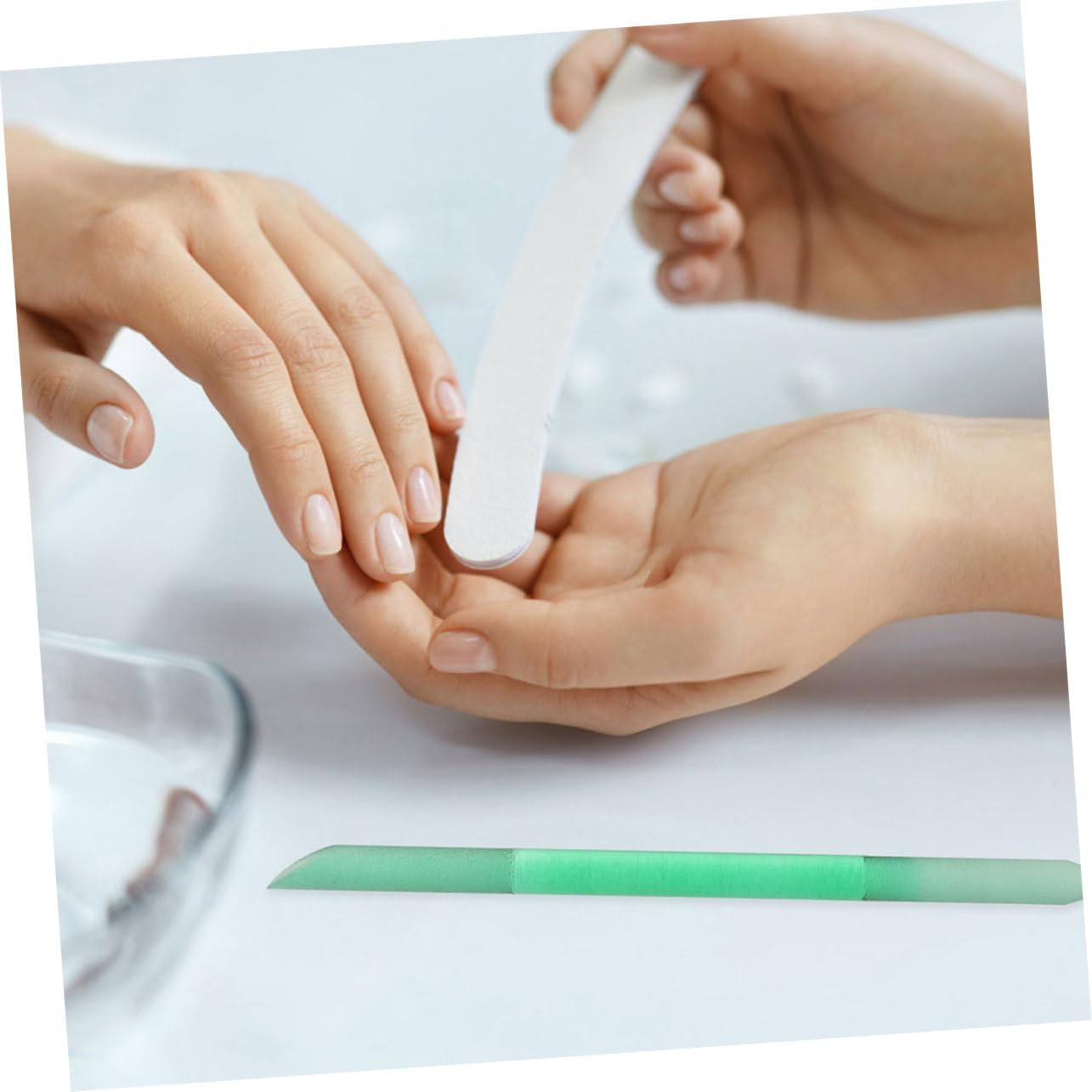 IWOWHERO 2Pcs Nail Files Glass Nail Files Crystal Manicure Kit Art Cuticle Remover image number 3