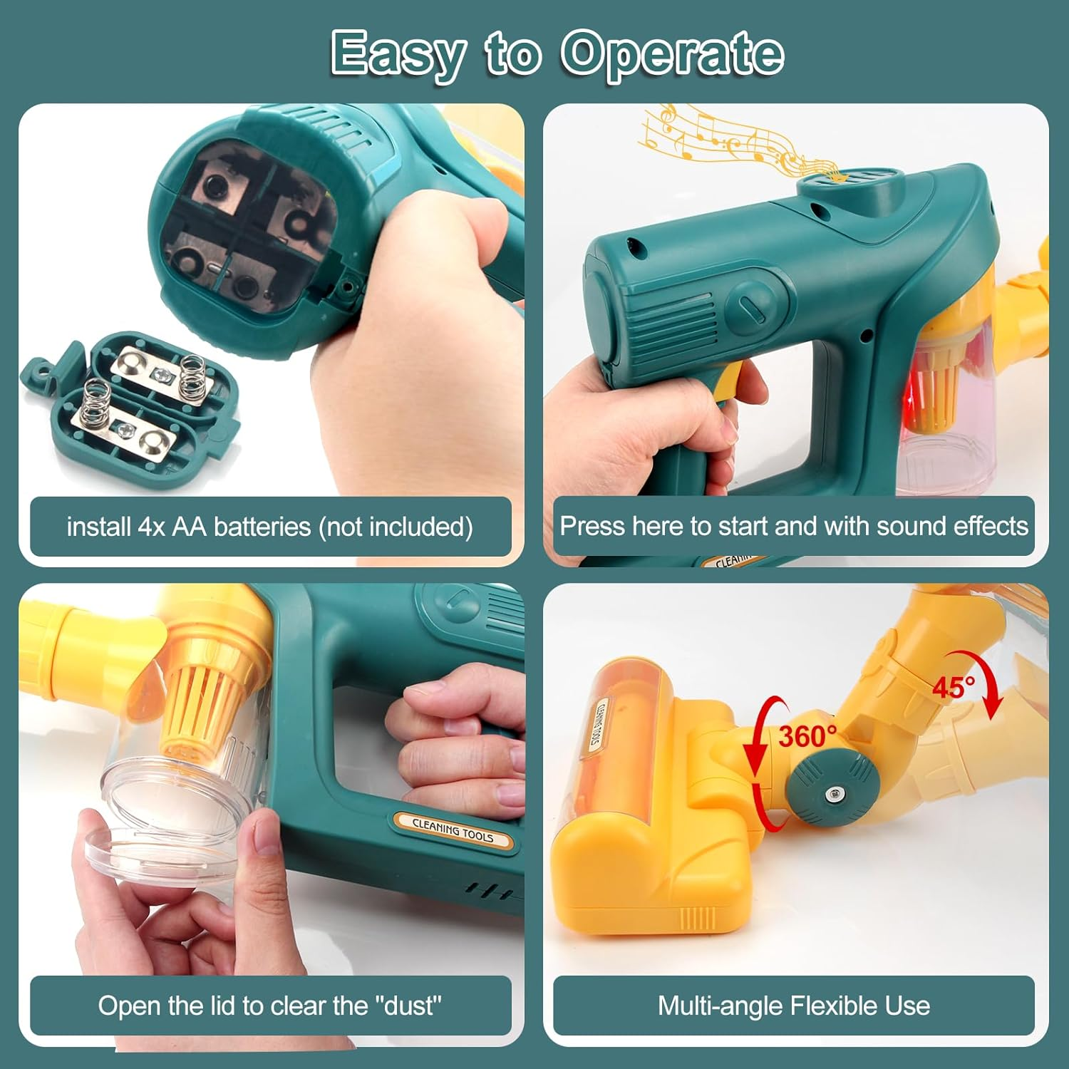 Rayouth Kids Vacuum That Really Works, Toddlers Cordless Vacuum Cleaner Set, Pretend Role Play Household Keeping Toys with Realistic Function & Attachments, Cleaning Learning Toy for Age 3+ Boys Girls image number 1