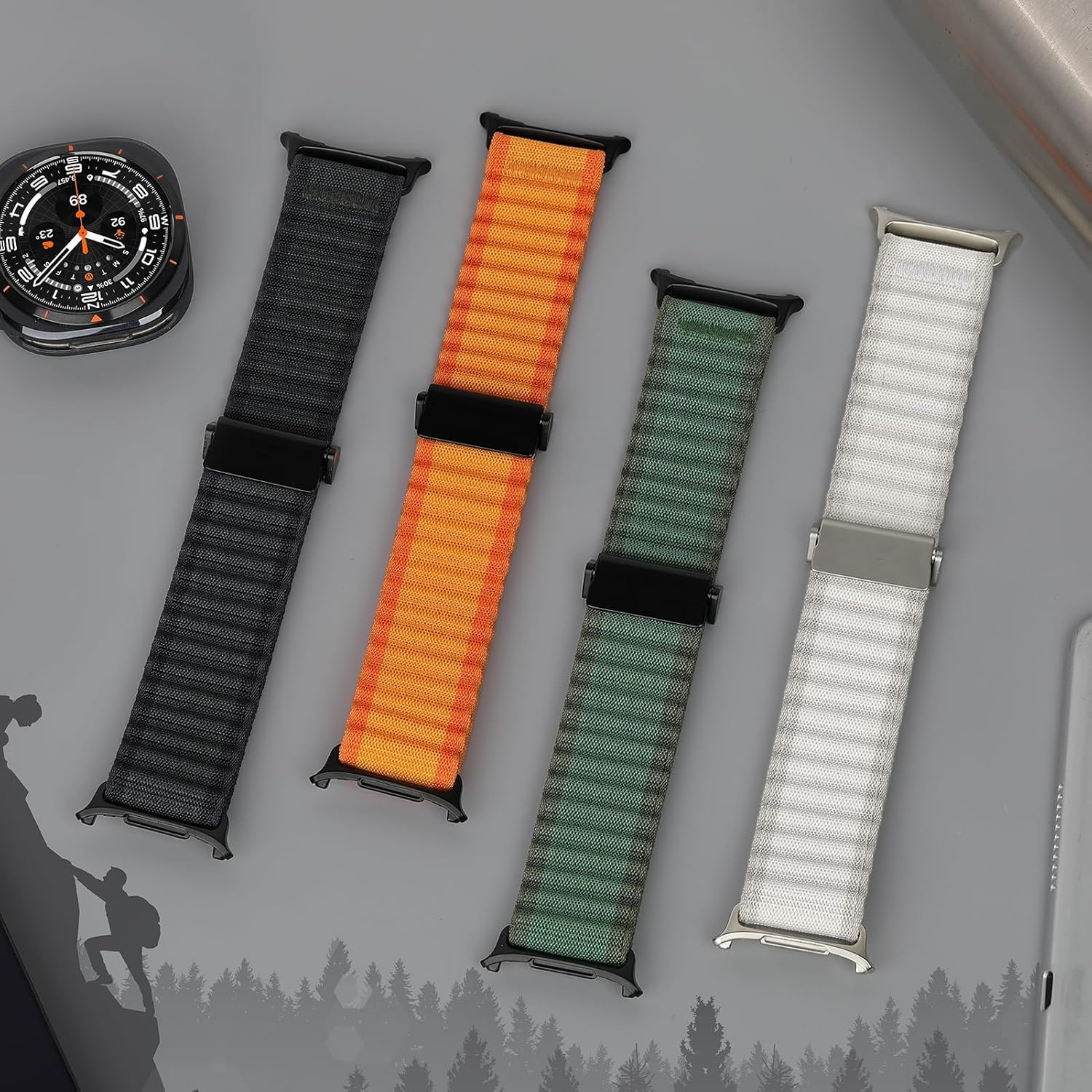 Alpine Loop for Samsung Galaxy Watch Ultra 2/Ultra 2025 2024 Bands Women Men, Adjustable Breathable Sport Nylon Loop Strap Wristband for Samsung Galaxy Watch 8/7 Ultra 47Mm image number 5