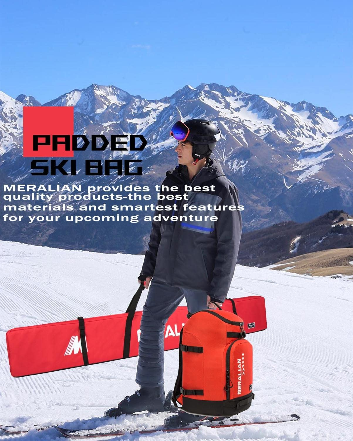 Ski Boot Bag - 50L Ski Boot Travel Backpack Waterproof Snowboard Boot Backpack for Travel Stores Gear Including Helmet, Goggles And image number 6