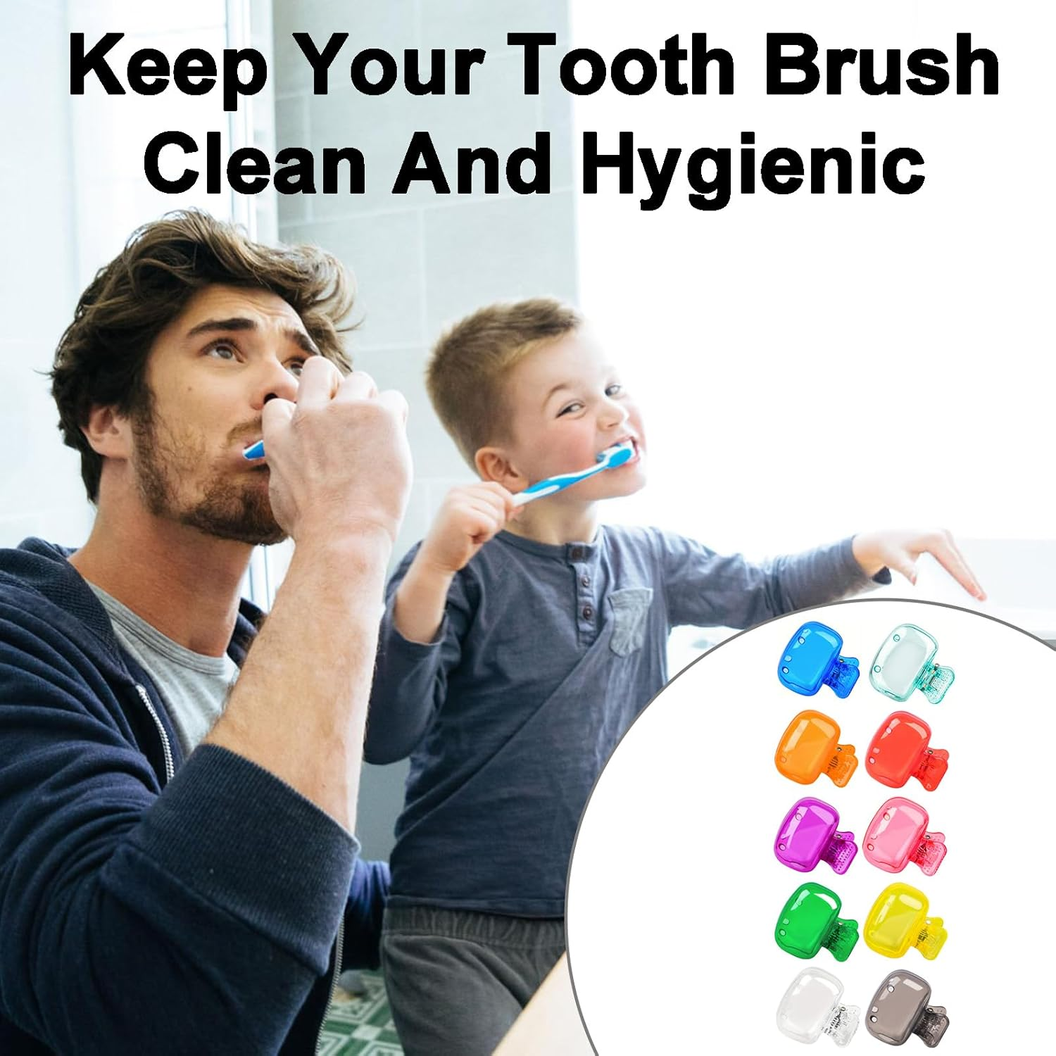 10Pcs Toothbrush Covers, Toothbrush Head Cover, Portable Durable Toothbrush Cover Clip with Manual and Electric Toothbrush, Toothbrush Covers Head Cap for Home Travel Bathroom School Camping