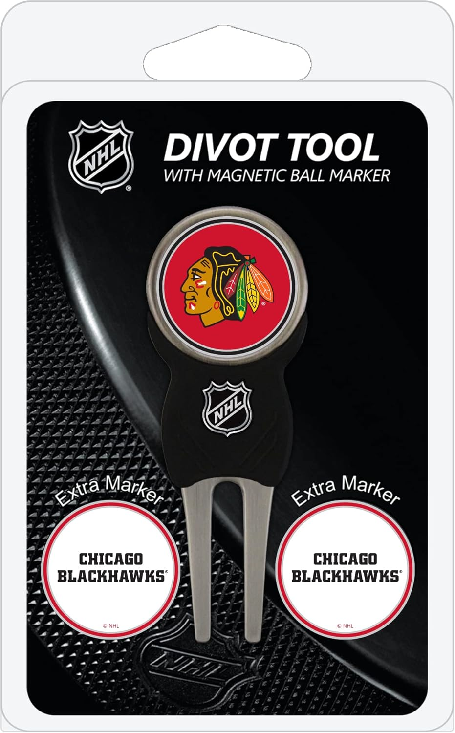 Team Golf NHL Divot Tool with 3 Golf Ball Markers Pack, Markers Are Removable Magnetic Double-Sided Enamel - New York Rangers, Multi Team Color image number 5