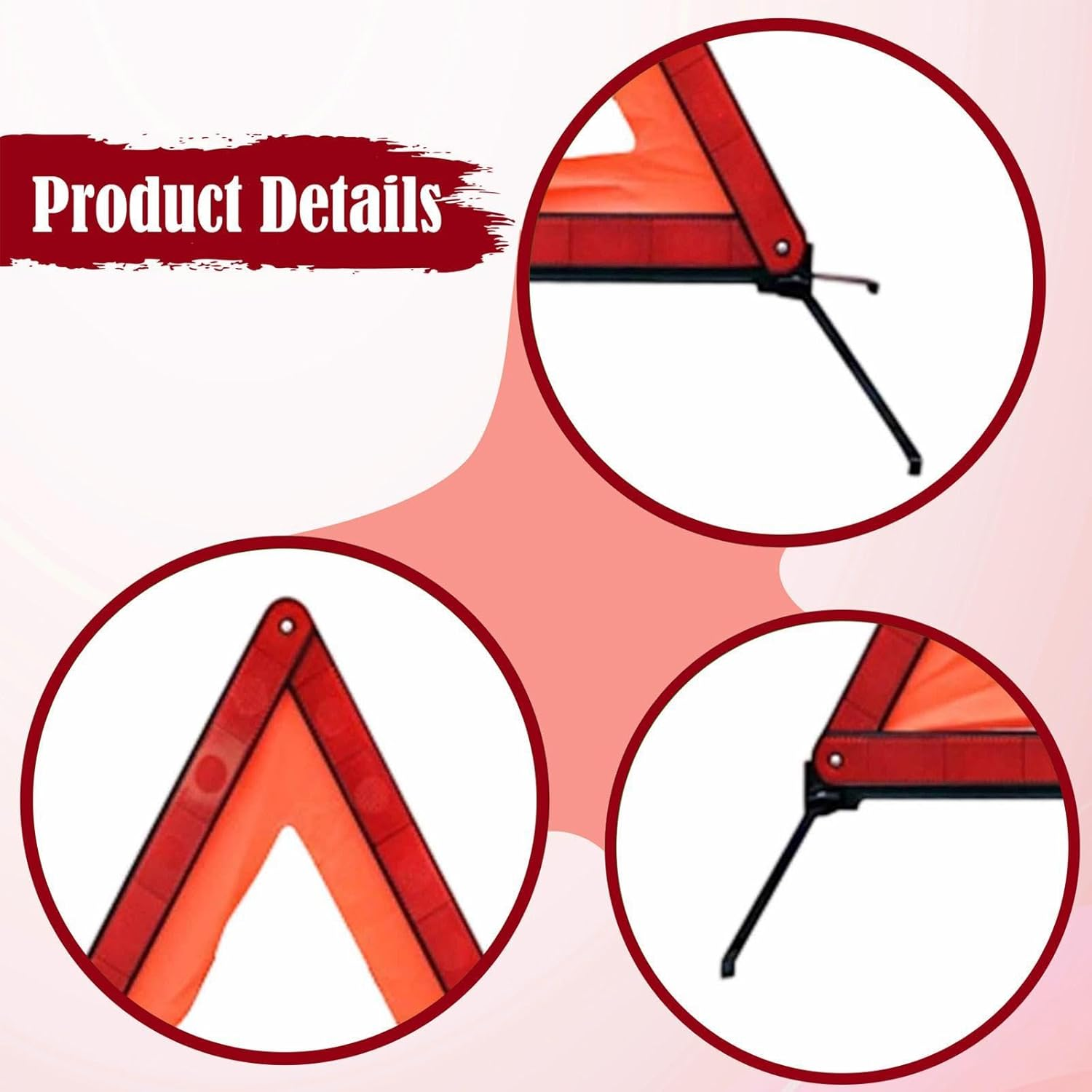 Folding Emergency Warning Triangle Tripod Multifunctional Compact for Quick Deployment with Storage Box Hazard image number 3