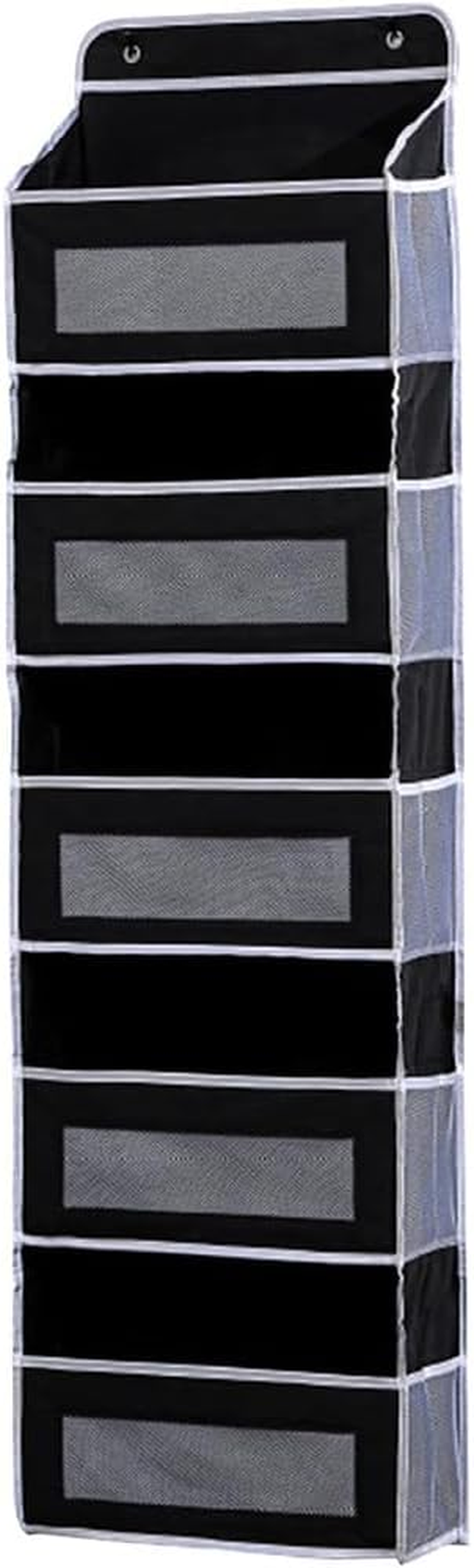 Over the Door Storage Organizer with 5 Large Pockets & 10 Mesh Side Pockets &ndash; Hanging Door Organizer for Bedroom, Bathroom, Nursery, Pantry, Dorm &ndash; 1 Pack (Black)