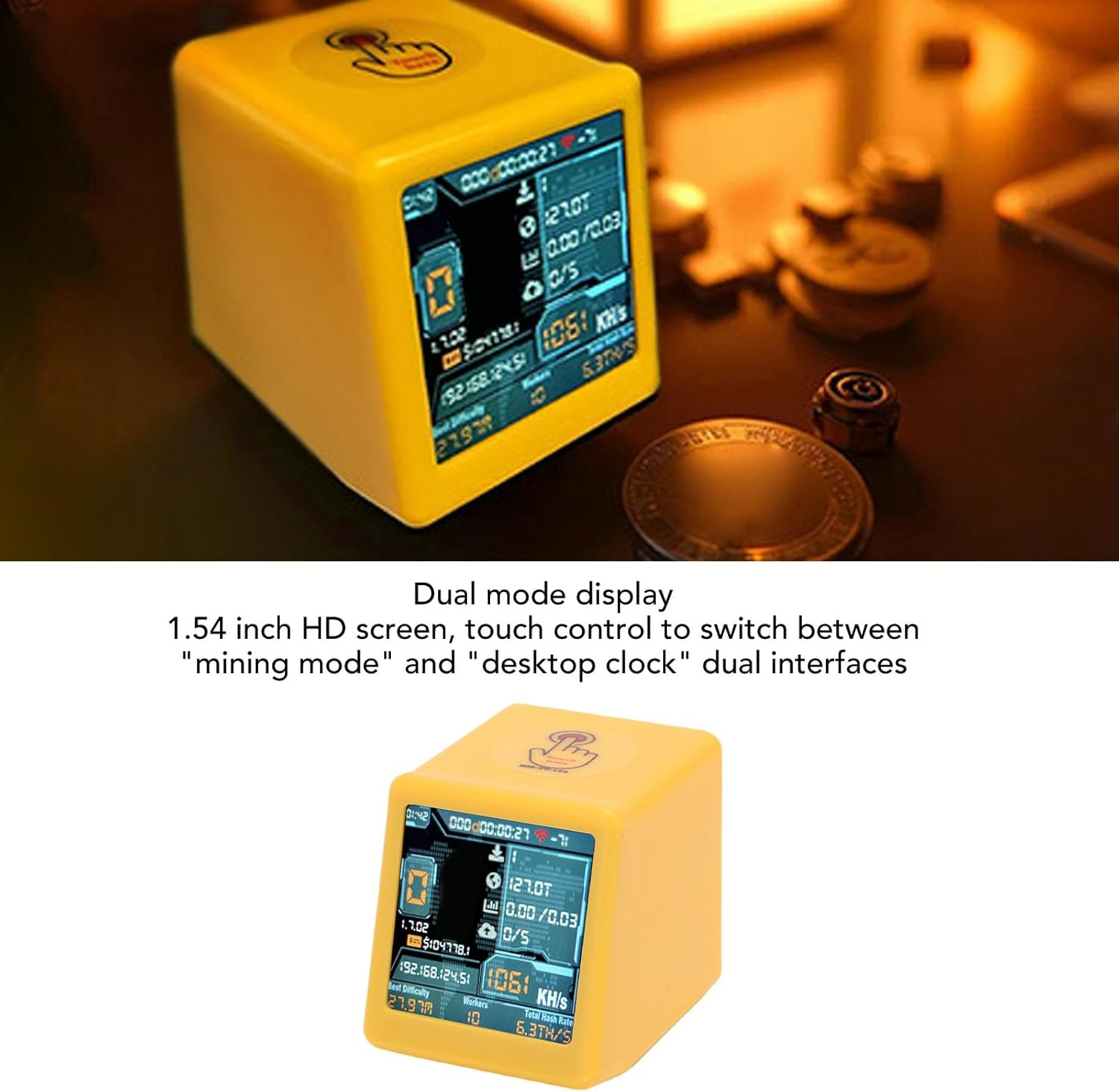 Dpofirs Miner Hashrate 1050-1060 Kh/S 1.54 Inch Smart Lottery Miner Mining Machine, One Click Web Updates image number 1