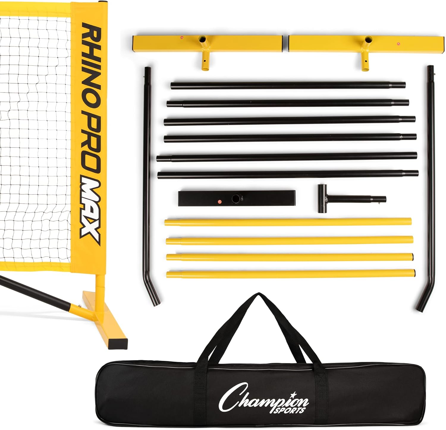 Champion Sports Adjustable Racquet Sport Net: Portable Racket Sport Game Net for Volleyball, Tennis, Pickleball, and Badminton - Multiple Widths