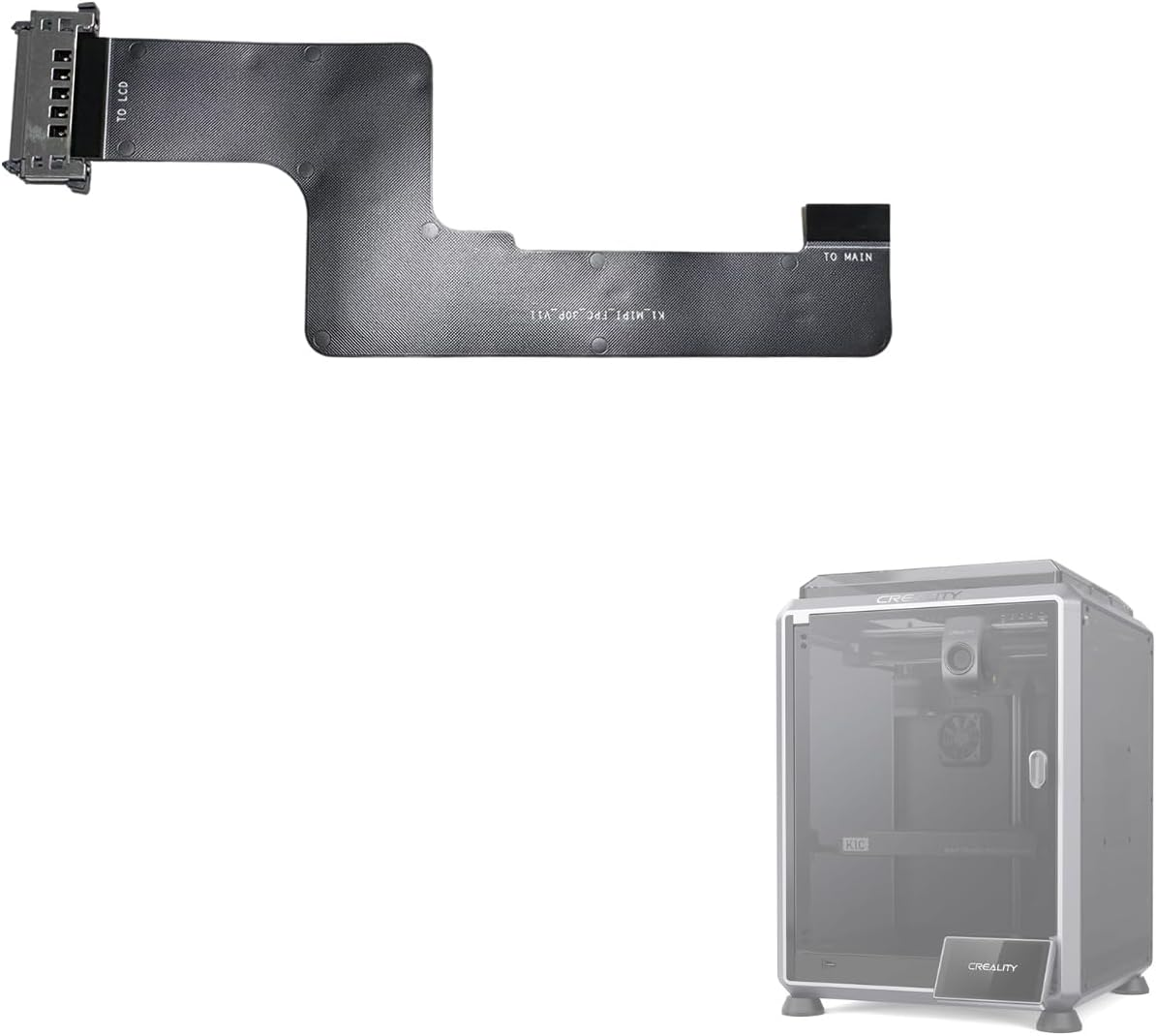 Creality Official K1C 2025 Display Cable - Original Replacement FPC Cable 30P Black L146.5-3D Printer Accessories for K1C 2025 image number 2