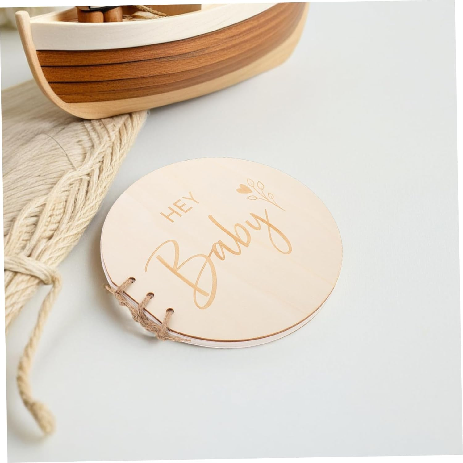 Homoyoyo Rustic Wooden Shower Guest Book Pregnancy Memory Journal with Elegant Design for Boys and Convenient for Parties and Home Decor image number 6