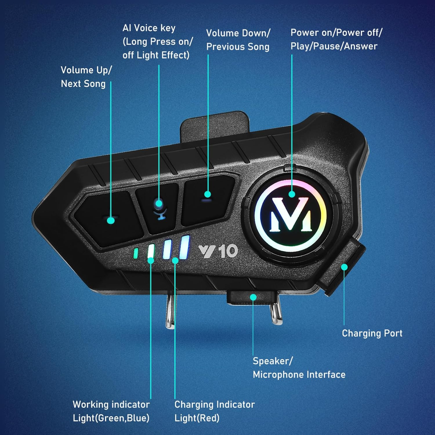 Mobestech Motorcycle Headset Wireless Headset Motorcycle Helmet Headset Helmet Headset Mount Helmet Headphone Wireless Helmet Headset Motorcycle Headset Helmet Speaker Plastic image number 1