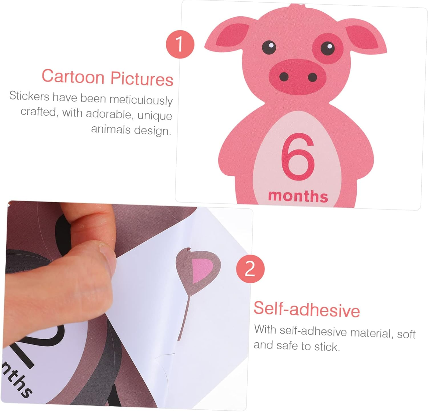 24Pcs Milestone Decals Animal Theme Growth Stickers for Newborns and Unique Photo Props to Capture First Year Memories Shower Gift