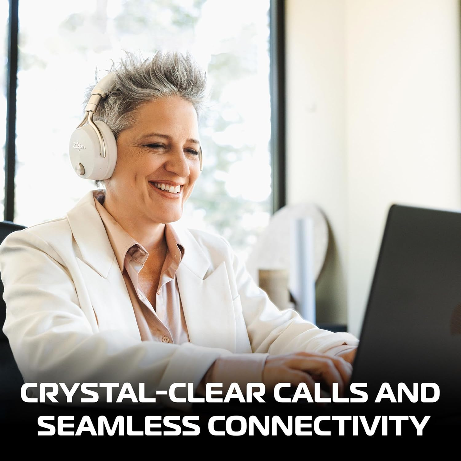 ZILDJIAN - ZXHP0032 - Bluetooth Headphones Alchem-E Perfect Tune Sandstorm - White - Sandstorm image number 6