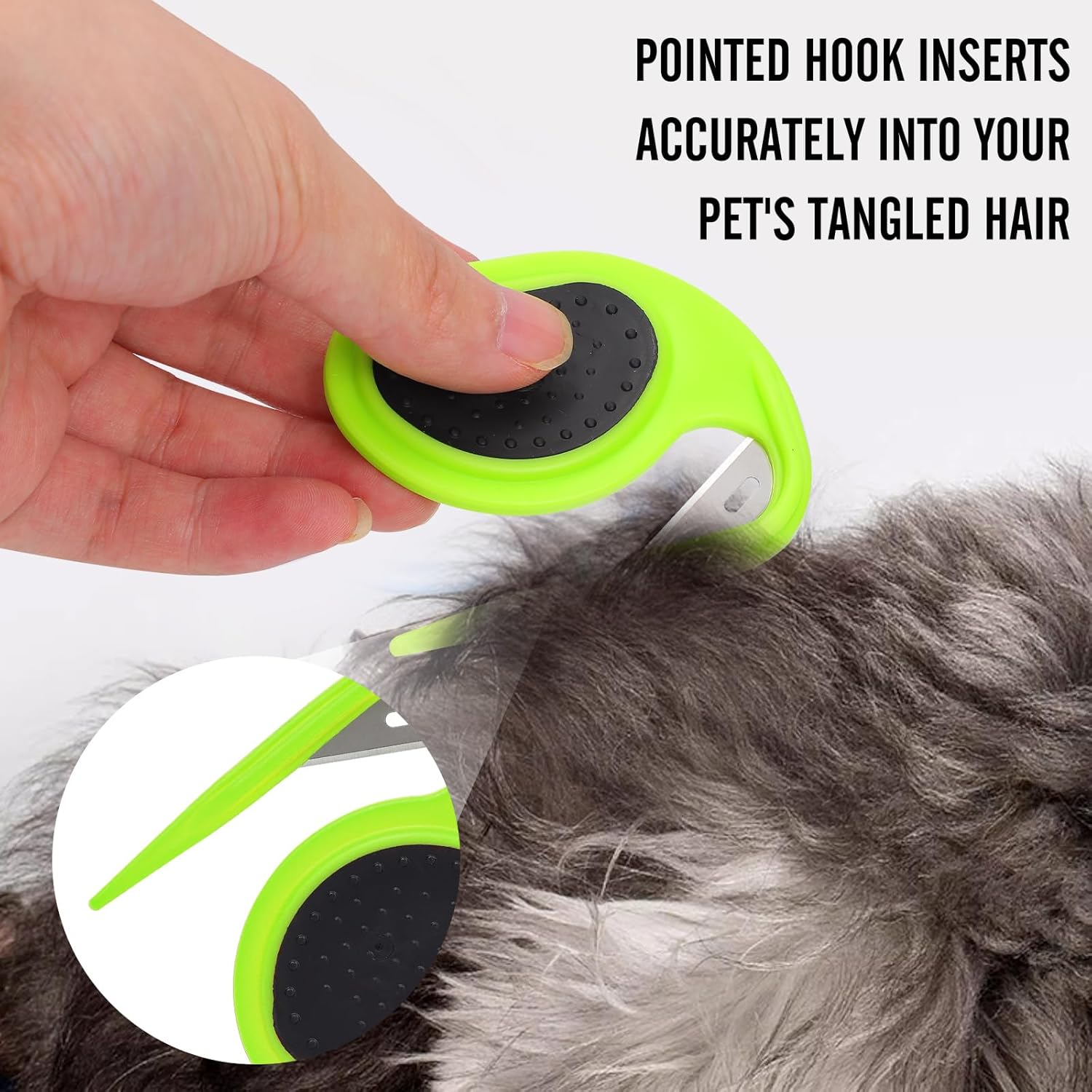 Knot Comb for Cats and Dogs, Portable Detangling Comb for Dogs and Cats, with Non-Slip Handle, Pet Hair Remover, Cat and Dog Comb for Removing Tangled and Loose Hair (Blue image number 1