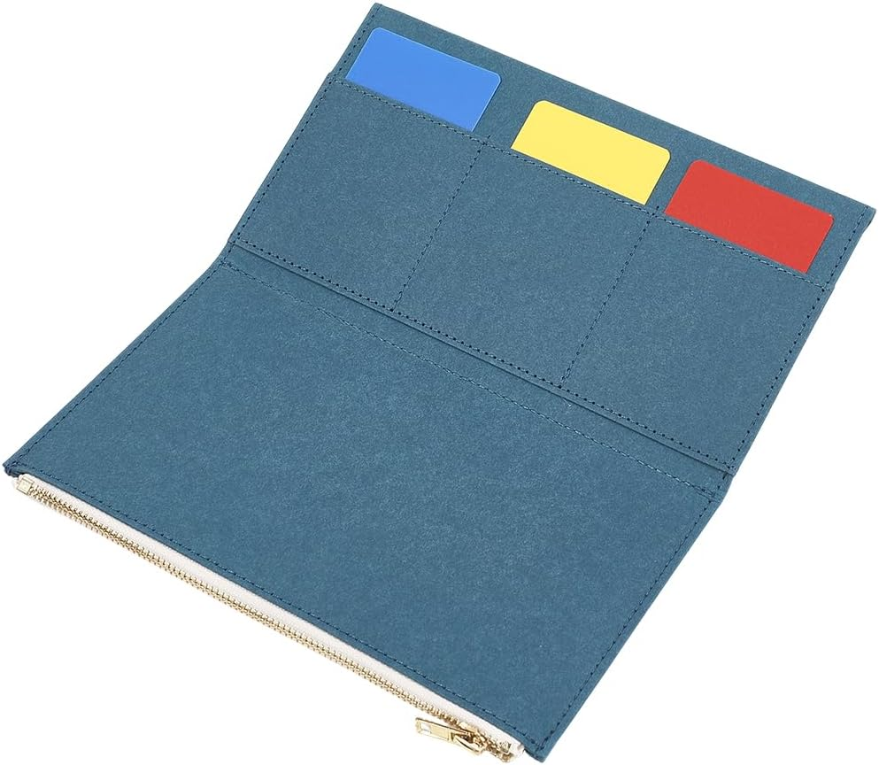 CRASPIRE File Folders Zipper Pocket 8.07X4.72In Travelers Coconut Dark Brown Notebook Planner Wallet Card Passport Holder Paper Invoice Storage Bag for Journal Cover Tn Accessories Stationery Protect