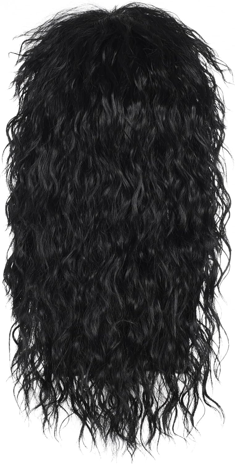 Men'S Hippie Rock Disco Costume Hair ，70S 80S 90S Retro Long Black Curly Wig ， for Halloween, Cosplay, Theme Parties & Rave image number 6