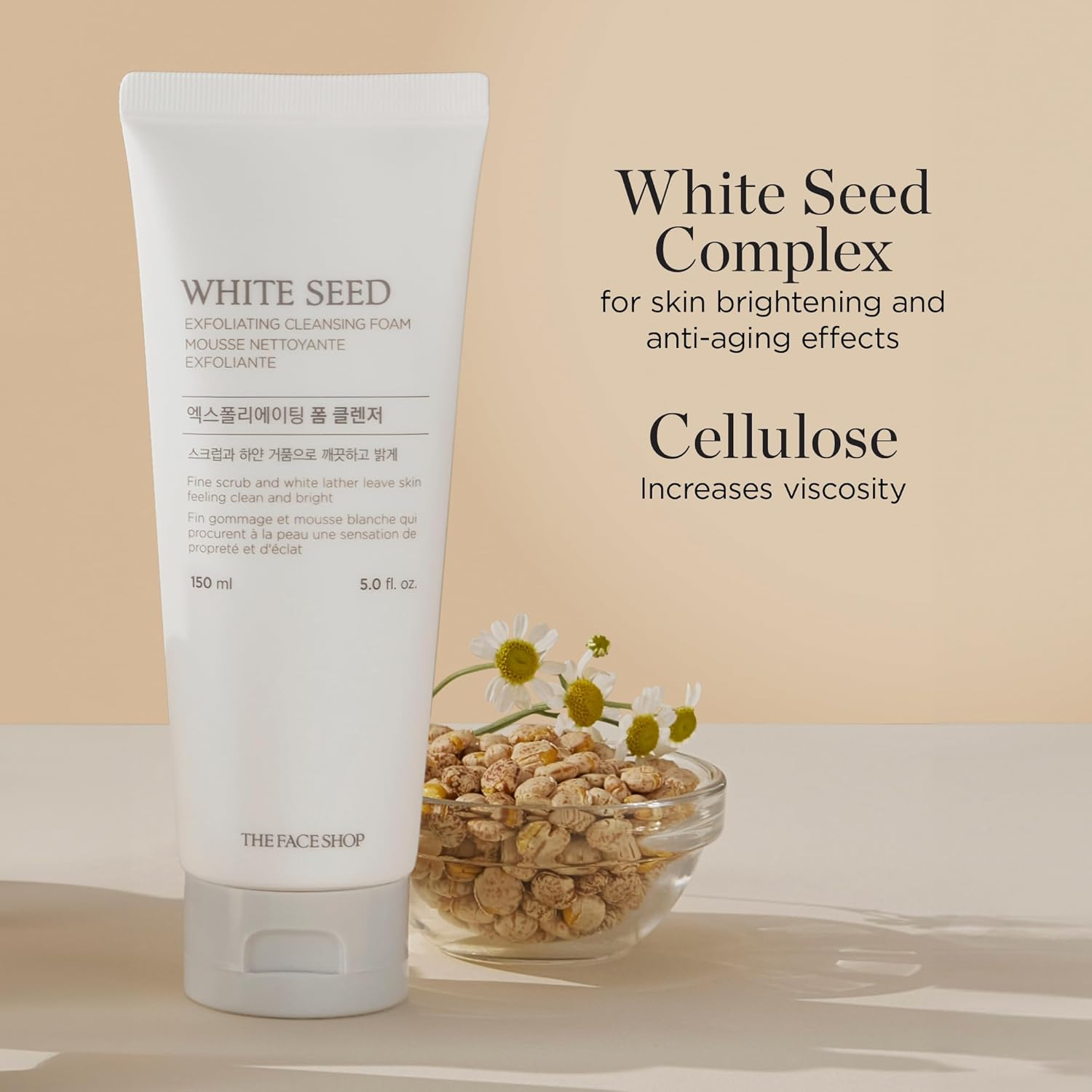 The Face Shop White Seed Exfoliating Cleansing Foam, image number 2