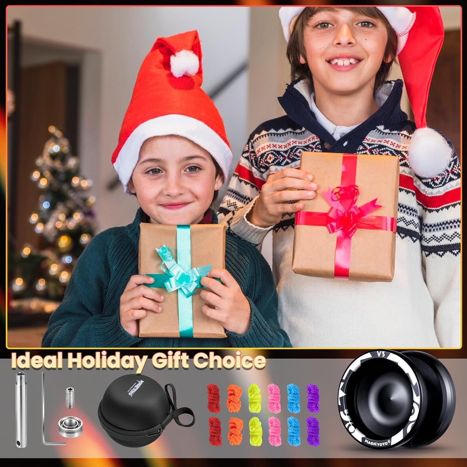 MAGICYOYO Professional Responsive Yoyo V3, Aluminum Yo Yo for Kids Beginner, Replacement Unresponsive Ball Bearing for Advanced Yoyo Players + Removal Bearing Tool + Bag + 12 Yoyo Strings image number 5