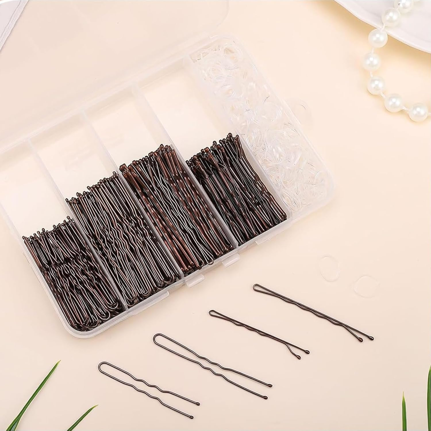 MOLIMOLI Hair Clip Set 300 Pieces, Hair Accessories & Hair Pins with Box: 200 Bobby Pins Hair (2-2.75 Inches) + 100 Hair Bobbles, Invisible Hair Clips for Women image number 1